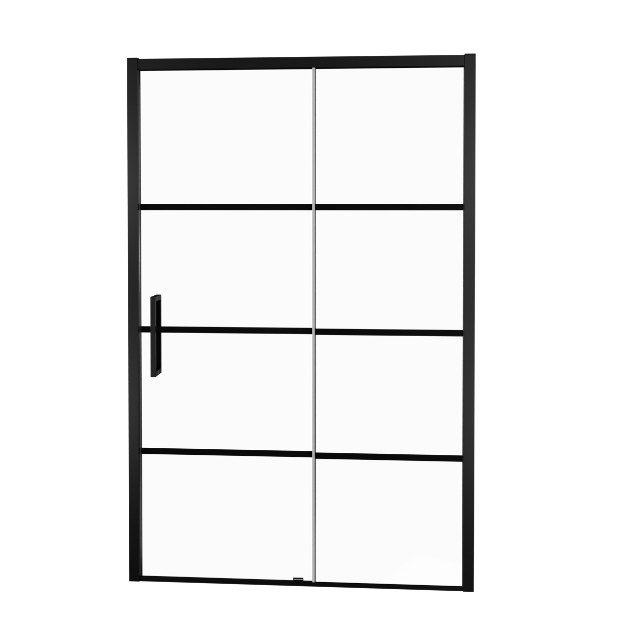 Balmani Senses Design Dusche Schiebetür, Rechts, 160 cm x 210 cm, Lined Glas, Profil Schwarz