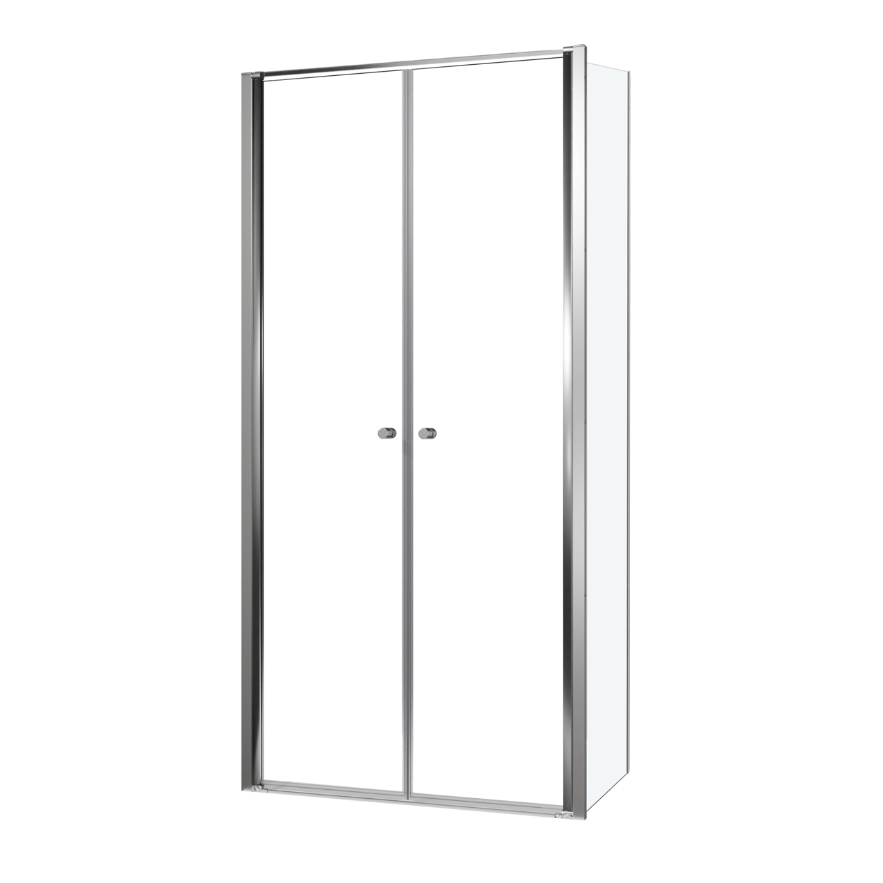 Luca Varess Kuresa douchehoek met pendeldeur met vaste zijwand 100 x 80 x 200 cm helder glas en glanzend chroom profielen