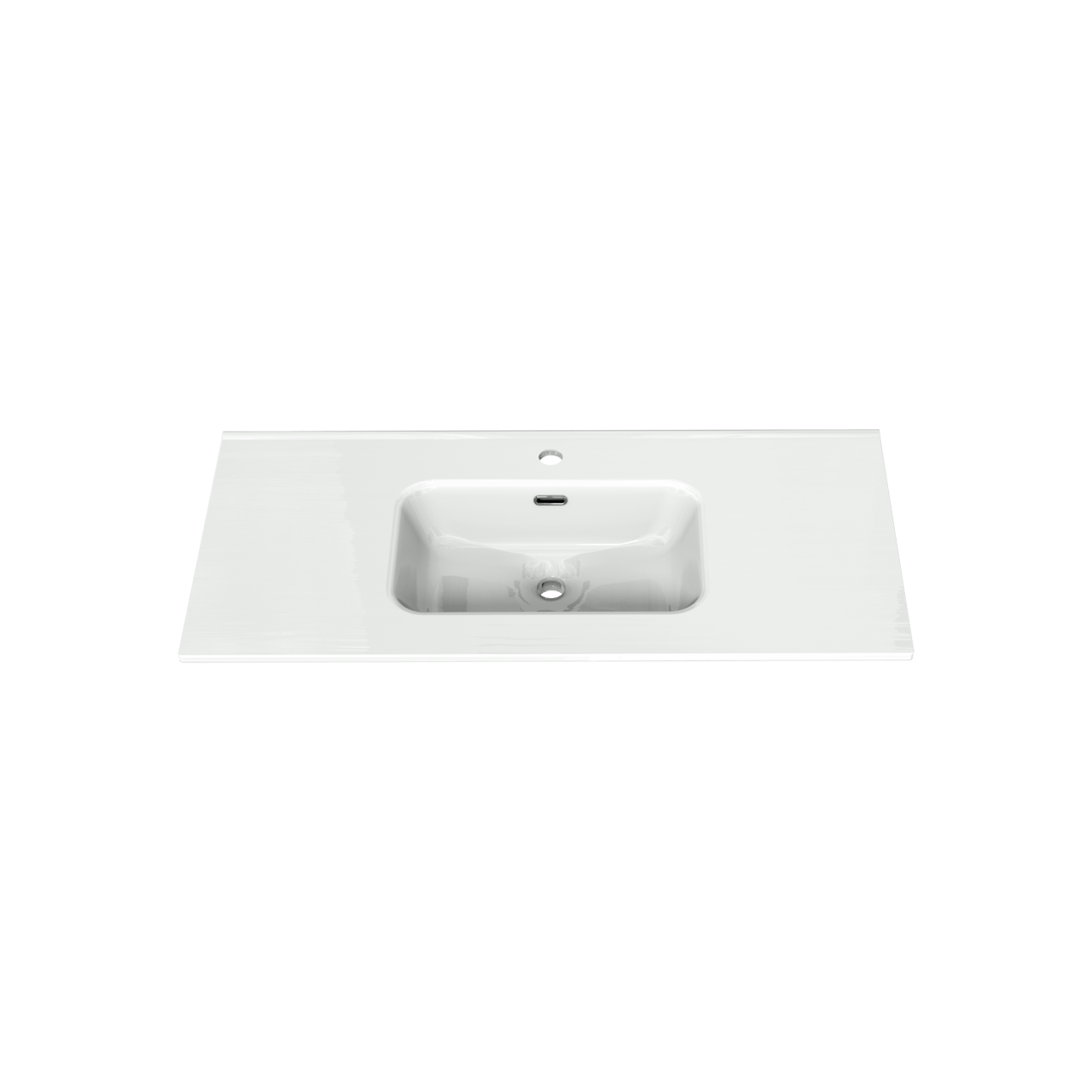 Linie Baro vasque simple porcelaine Blanc Brillant 100 x 46 cm