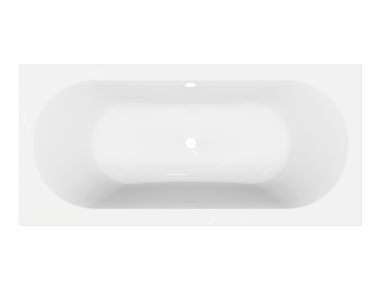 Luca Varess Rosala 2-Personen-Einbaubadewanne: 190 x 90 cm, Acryl, Weiß Glänzend