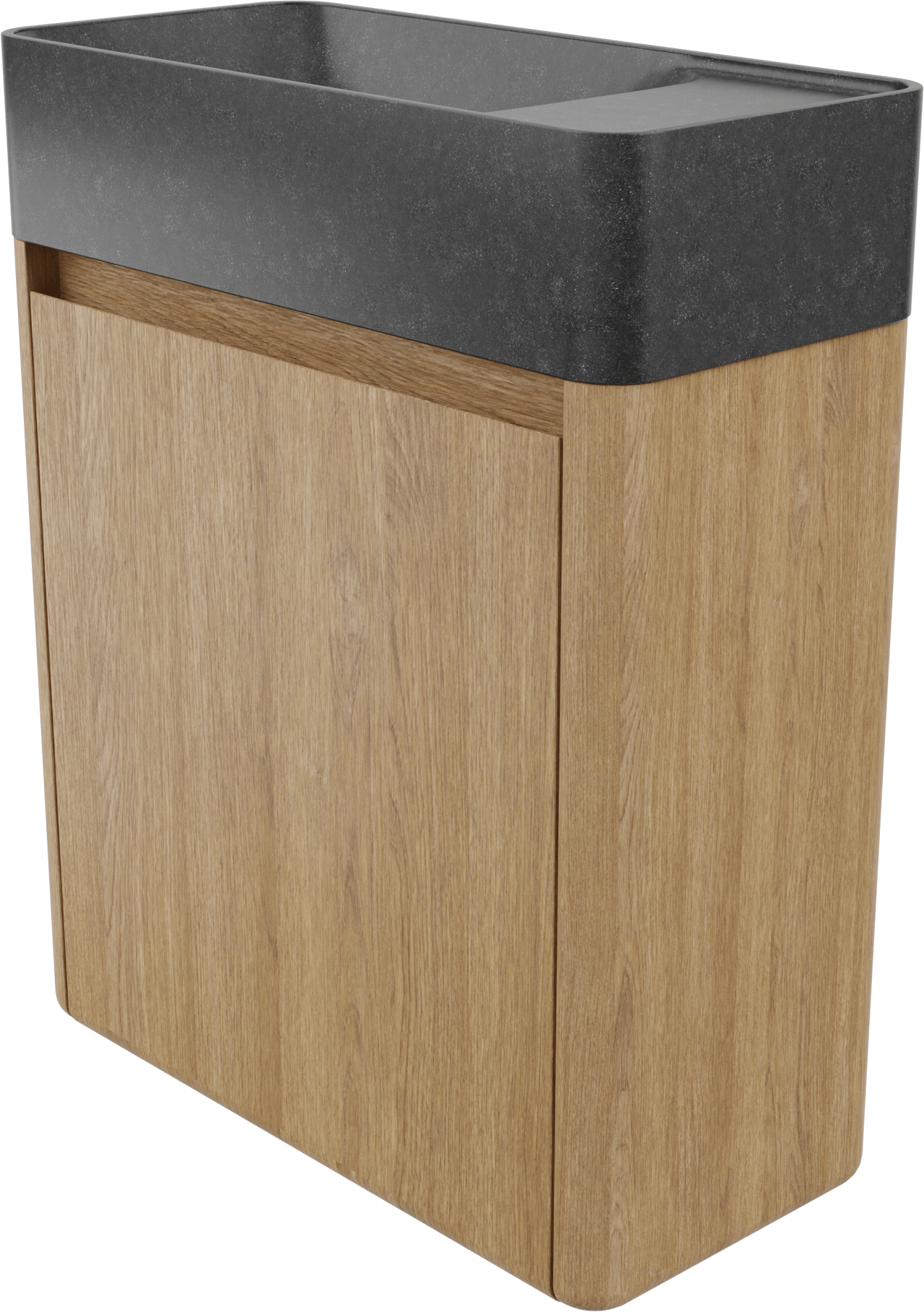 Balmani Fara meuble wc suspendu 45 x 22 cm chêne naturel avec Fara lavabo en granite aiguisé