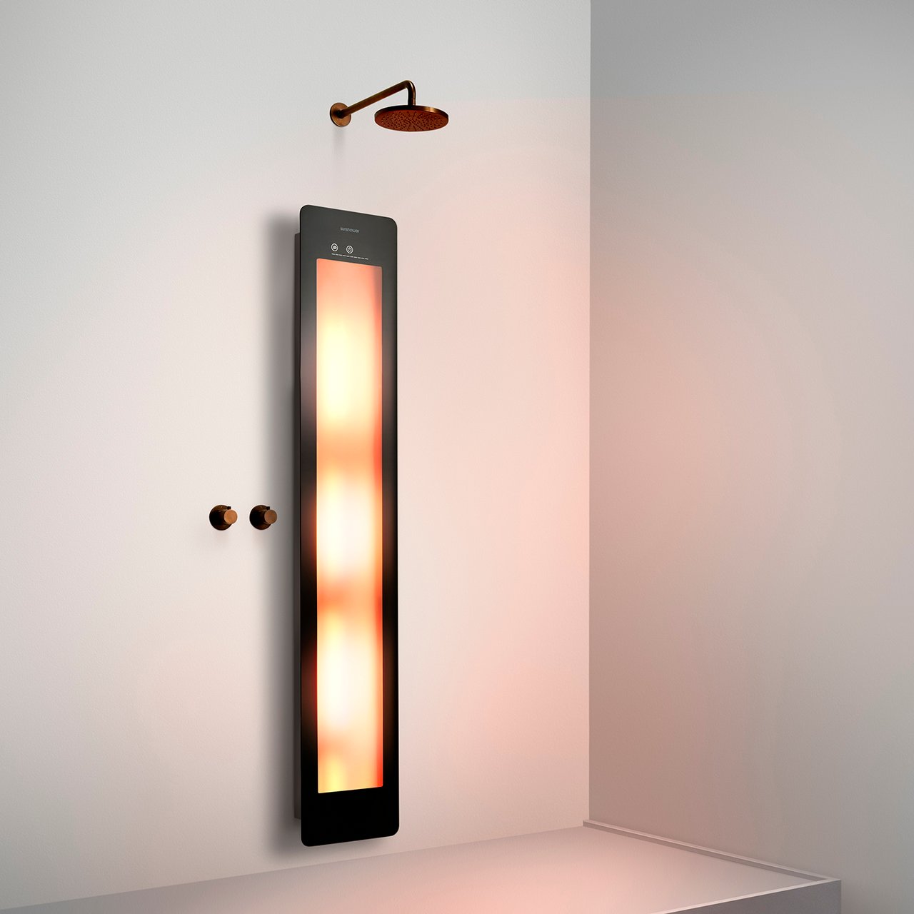 Sunshower Plus L Infrarot und UV Flache Aufputz Befestigung black