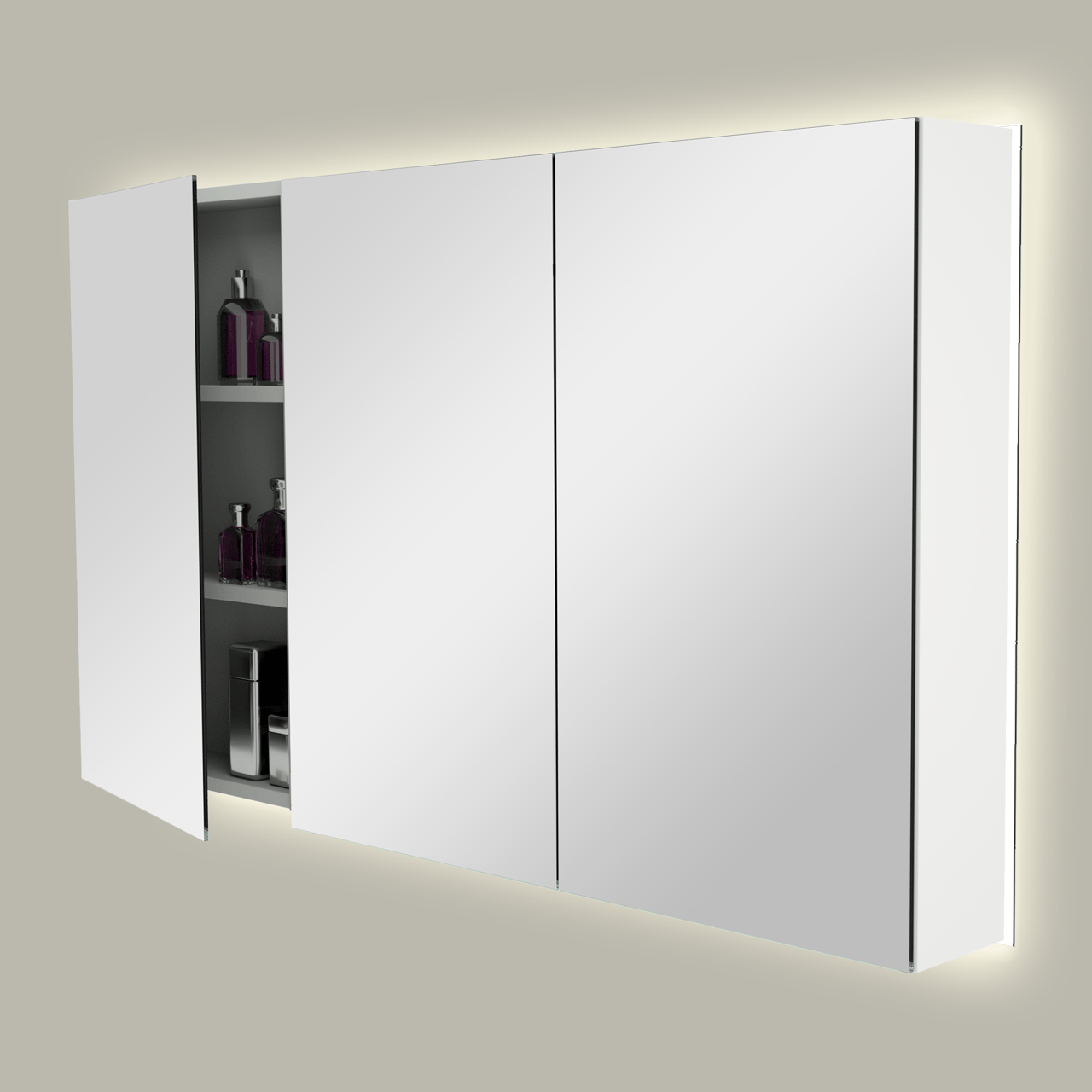 Storke Reflecta spiegelkast 130 x 75 cm mat wit met spiegelverlichting