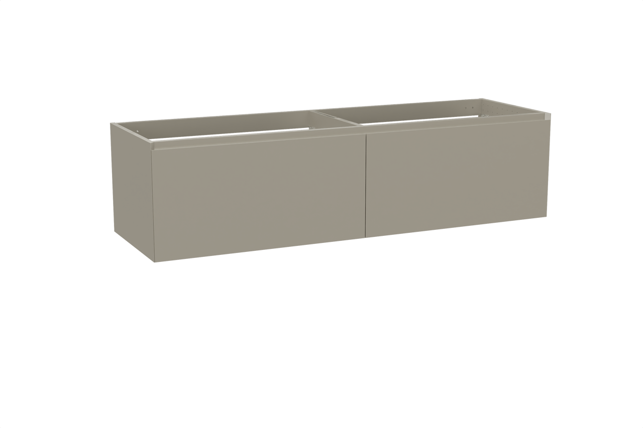 Balmani Idra by Mitra meuble sous-vasque suspendu 180 x 55 cm gris pierre 4 tiroirs