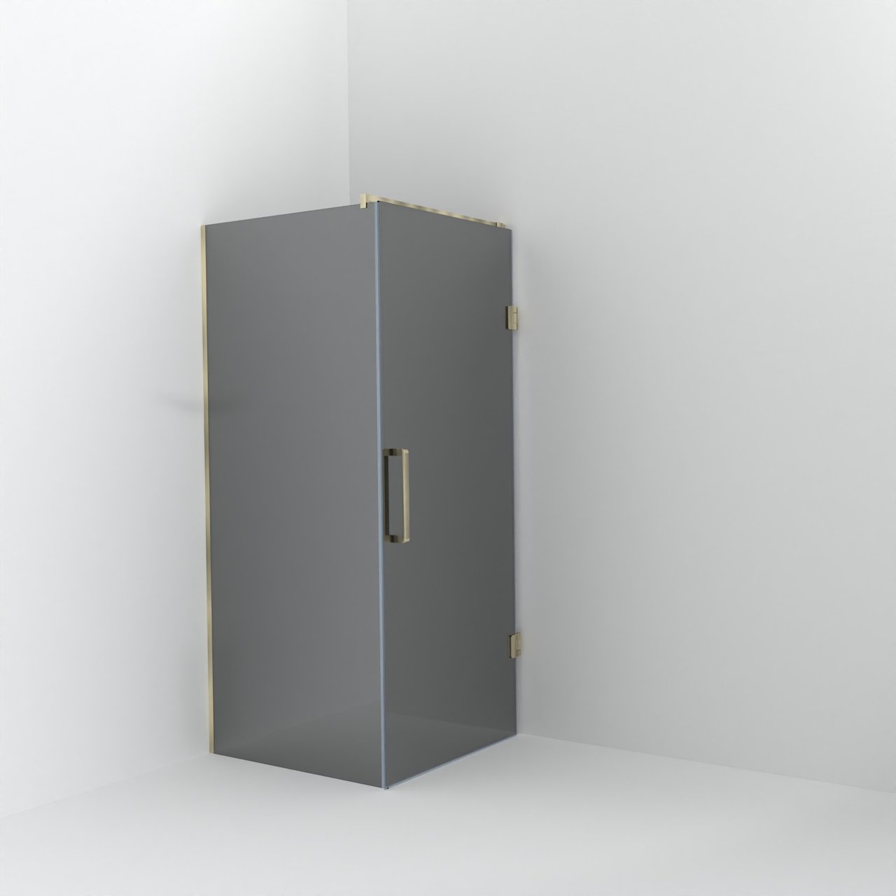 Balmani Modular douche à l'italienne avec porte: 90 x 200 cm avec porte 90 cm, Miroir Reflex avec coating, Profil Brushed Champagne Gold