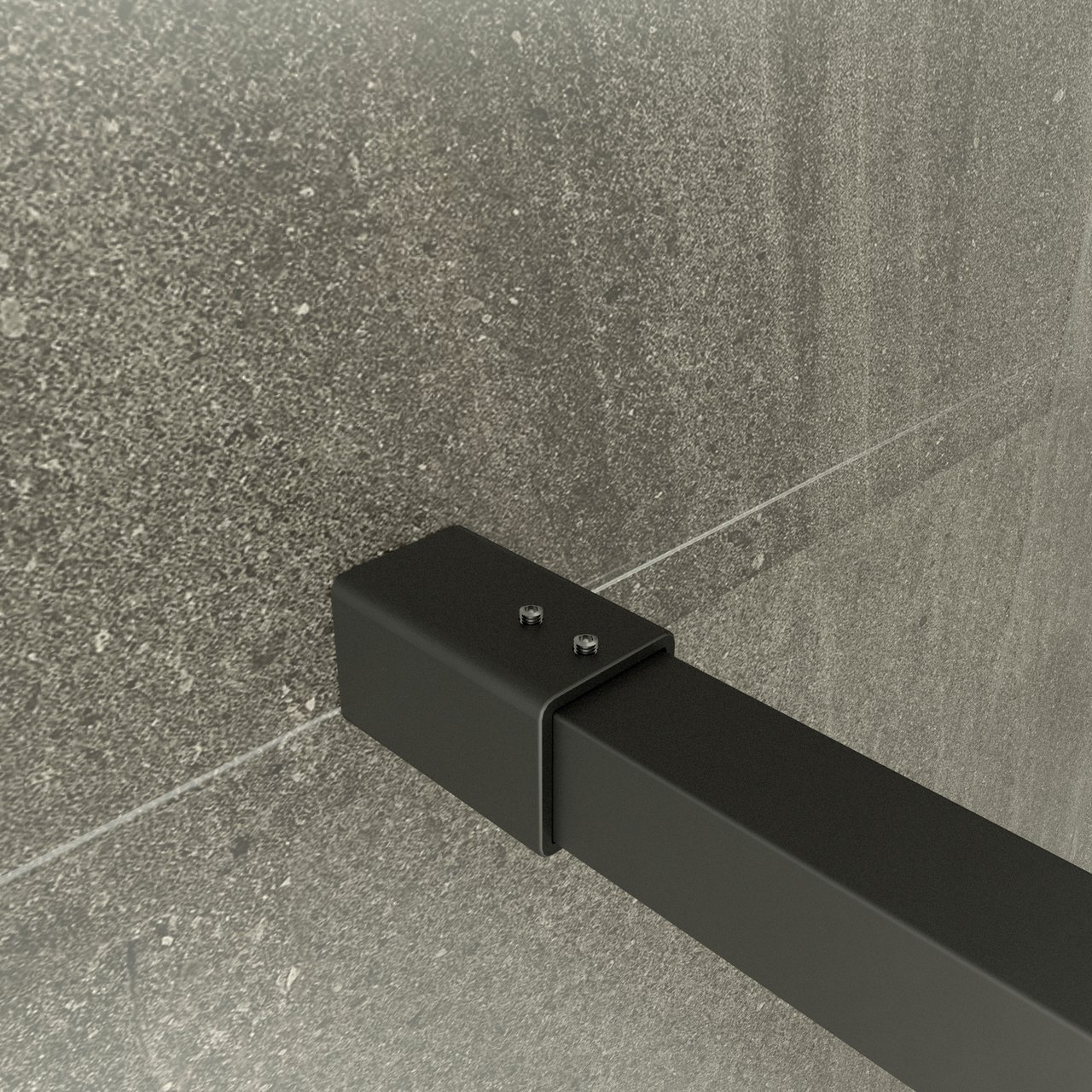 Balmani Modular douche à l'italienne 140 x 200 cm verre miroir reflex profil noir mat