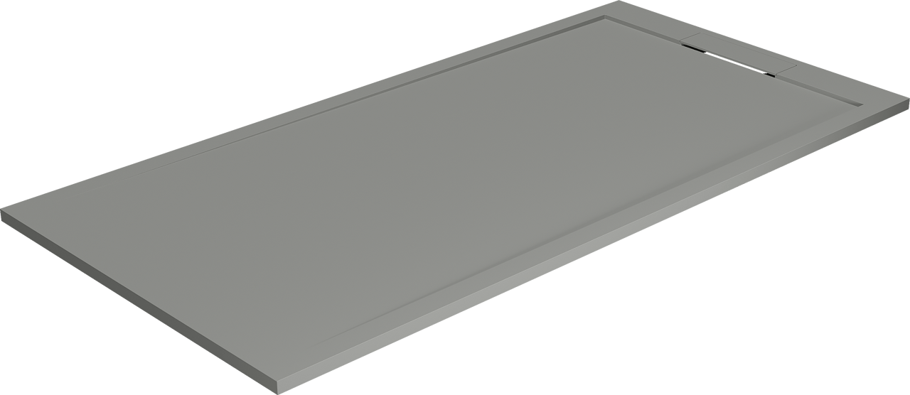 Balmani Andes Duschwanne: 180 x 90 cm, Solid Surface, Steingrau matt