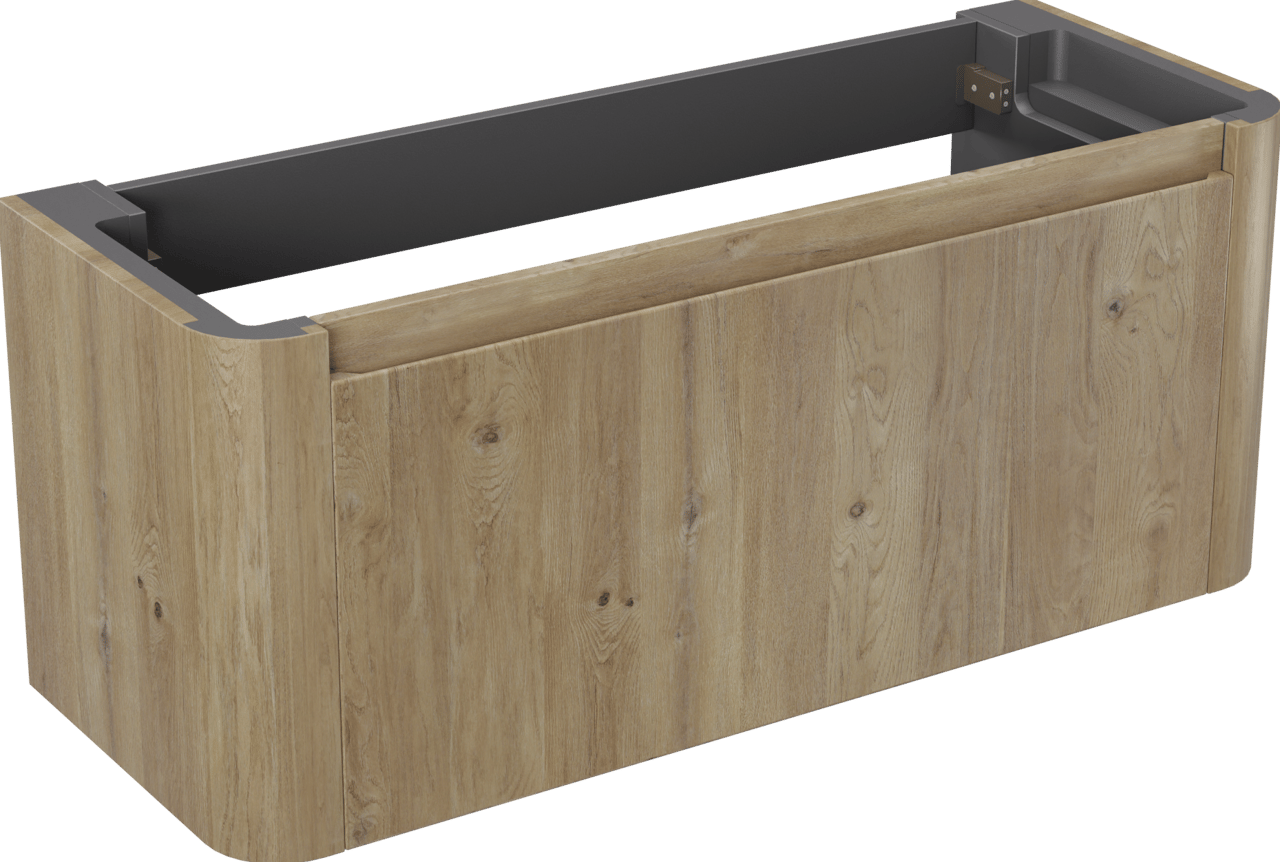 Storke Soft meuble sous-lavabo suspendu 120 x 46 cm Chêne brut 2 tiroirs