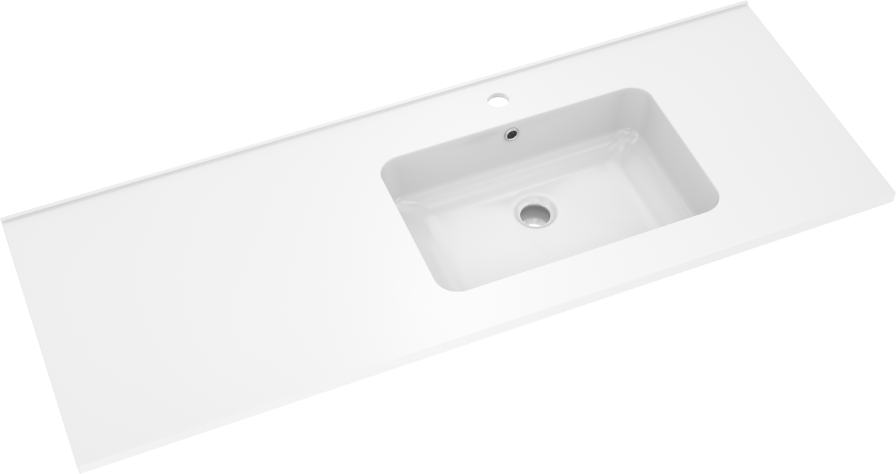 Linie Vano asymmetrisch rechtse wastafel glanzend composiet marmer 120 x 46 cm