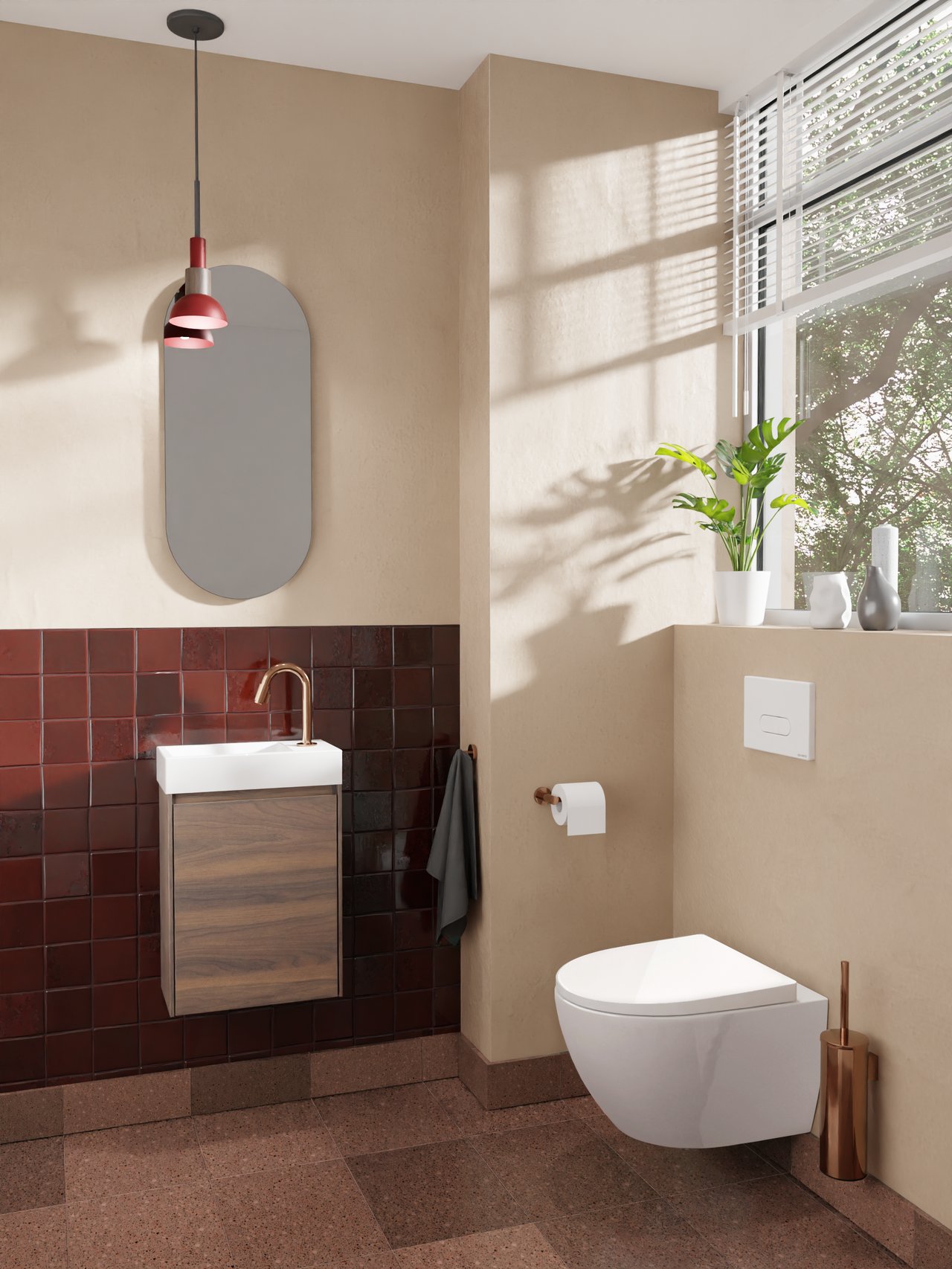 Storke Edge meuble lave-mains suspendu 40 x 22 cm noyer