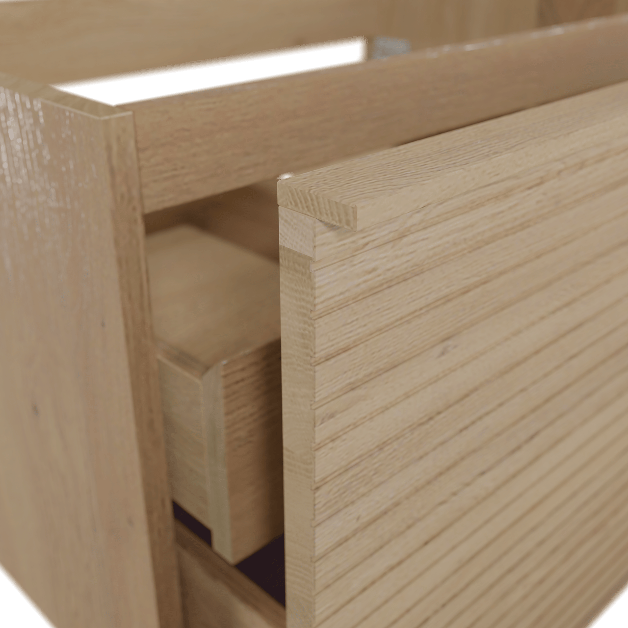 Balmani Forma zwevende wastafelonderkast 45 x 55 cm natuur eik 2 lades horiz. sym. groef