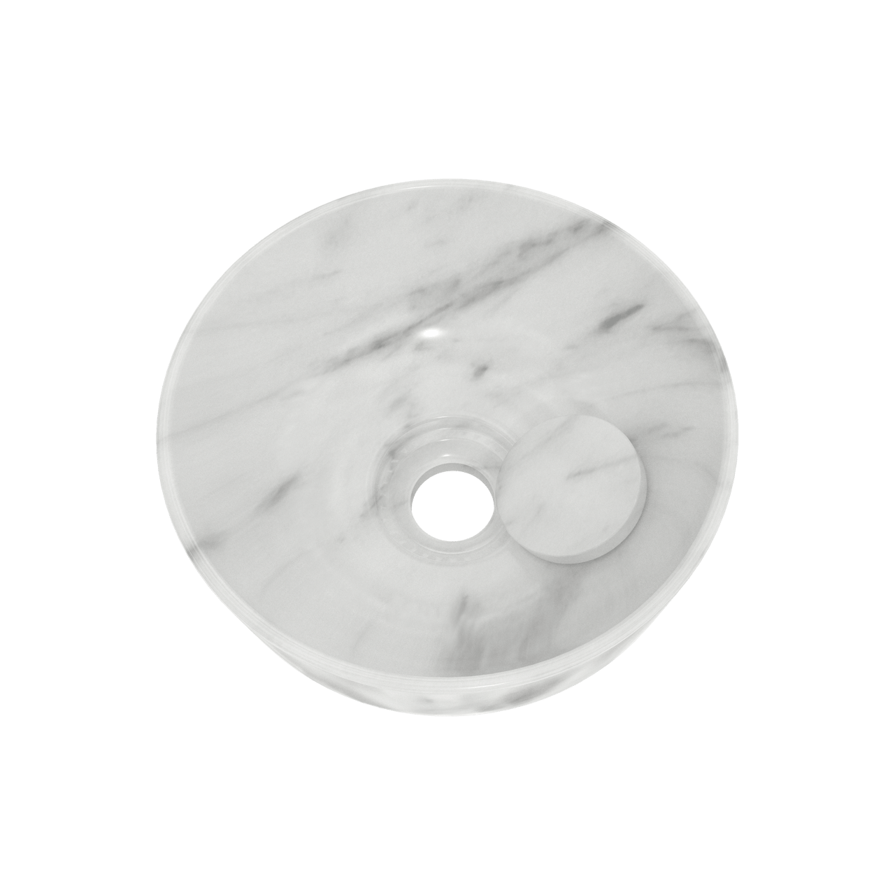 Balmani Bowl Aufsatzwaschbecken: Carrara-Marmor, rund, Ø 24 cm