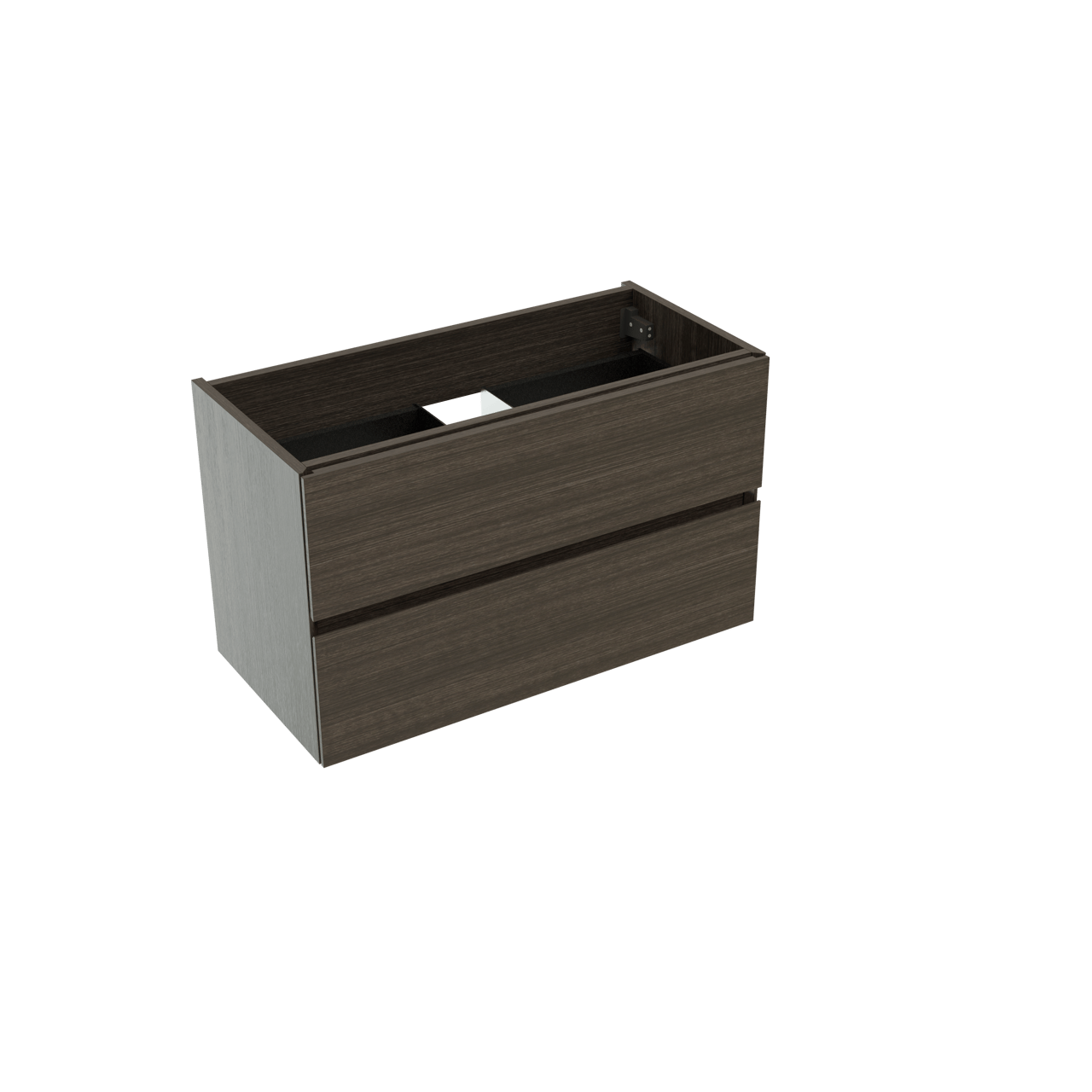 Storke Edge zwevende wastafelonderkast 80 x 40 cm donkere eik 2 lades