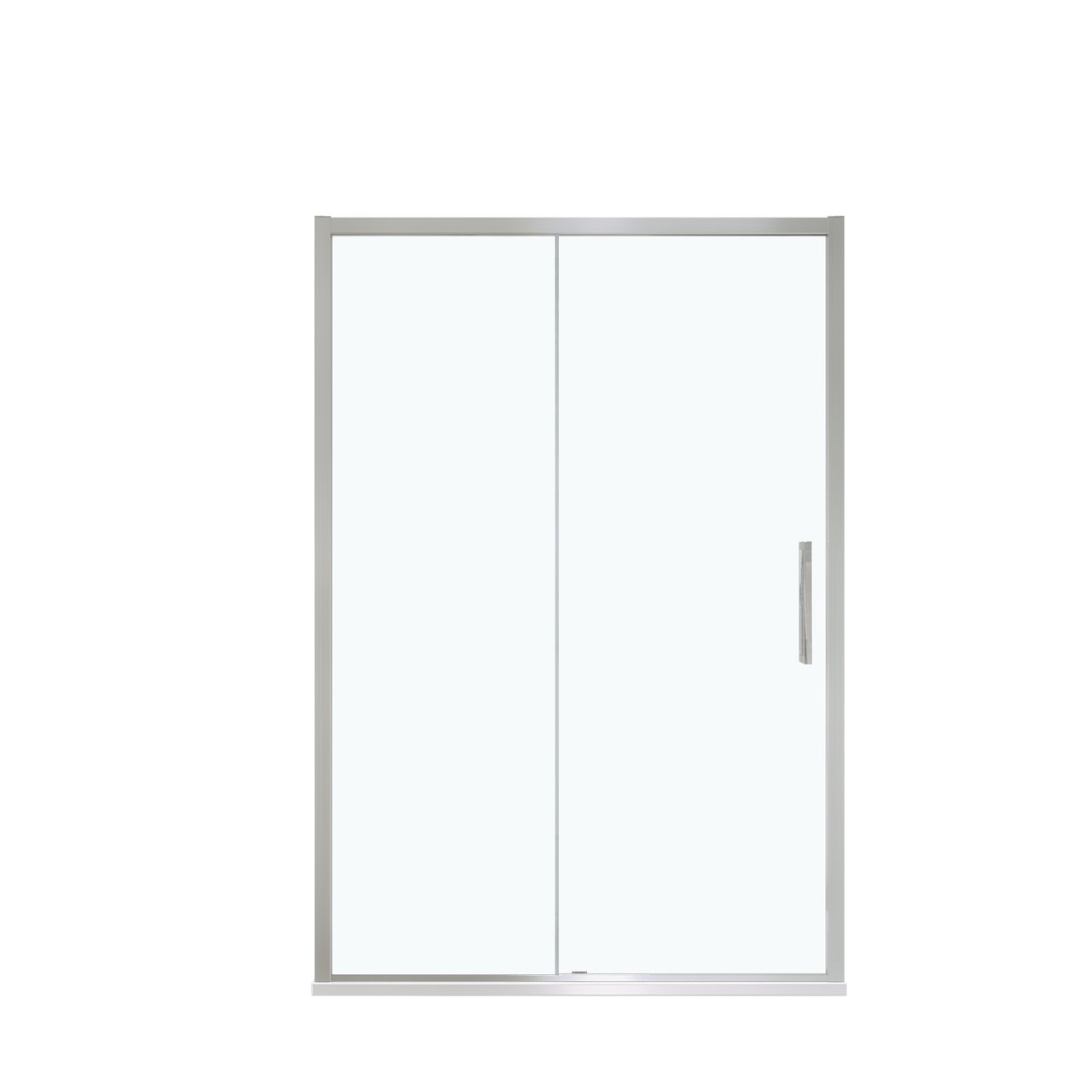 Luca Varess Senses porte coulissante 160 x 200 cm verre transparent profil chrome brillant