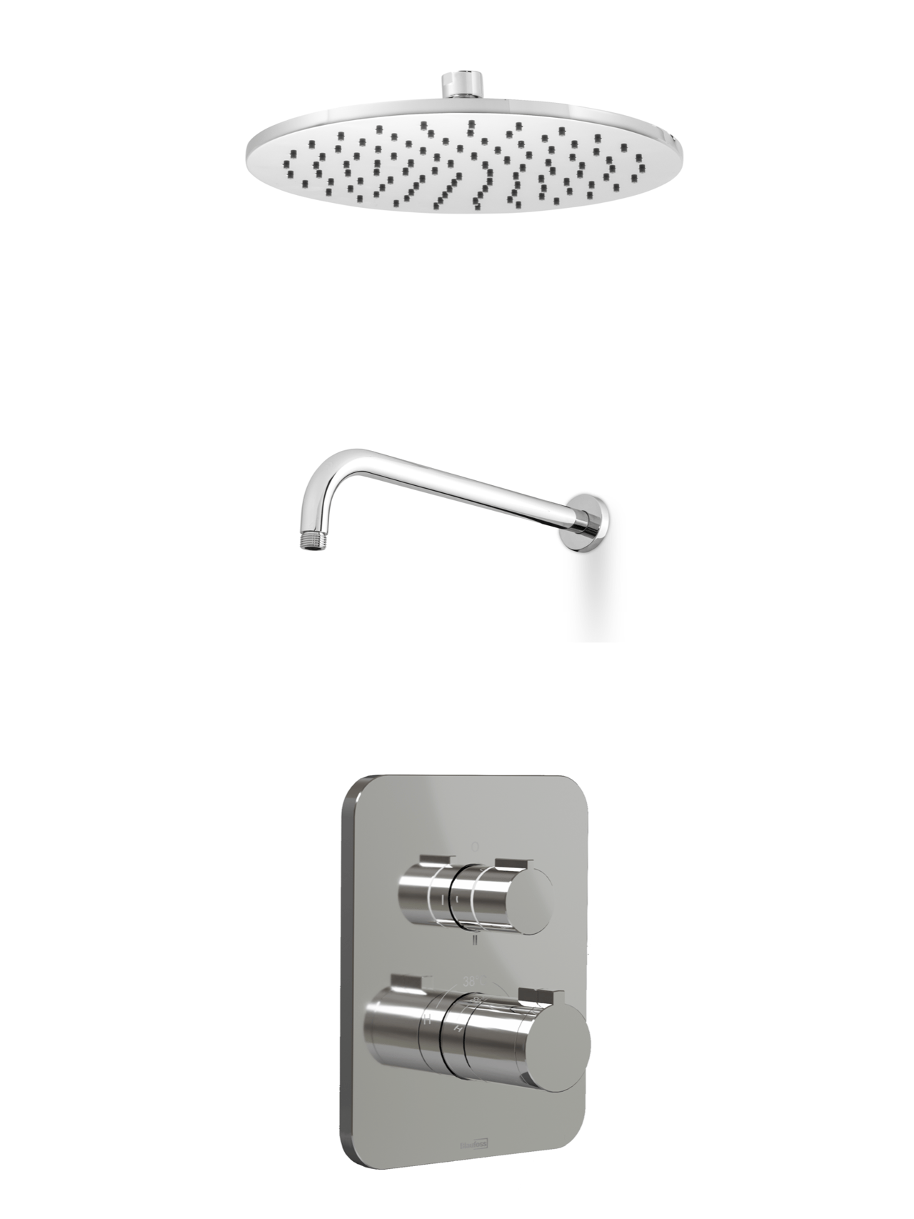 Blaufoss Smartbox Softline inbouw regendoucheset thermostatische kraan Glanzend Chroom