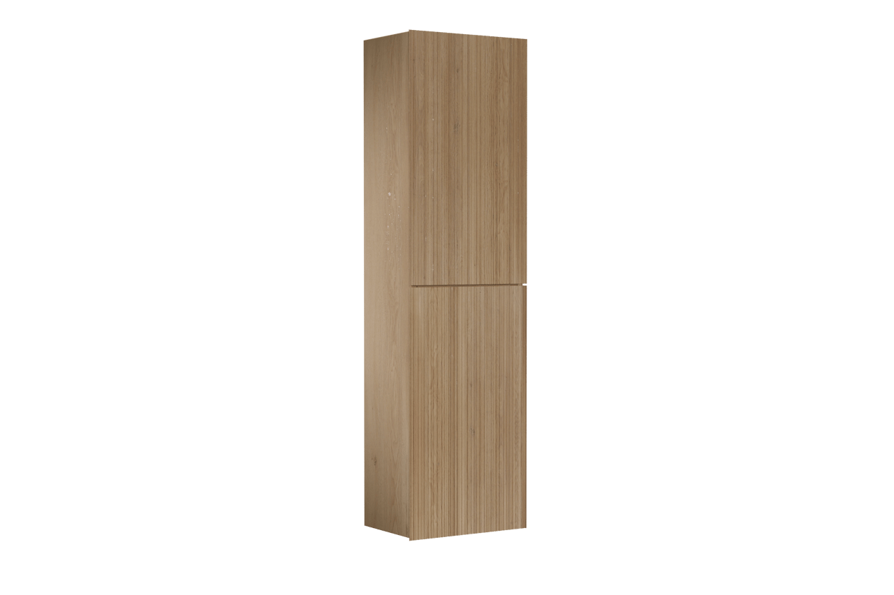 Balmani Forma zwevend badkamerkast natuur eik 42 x 30 x 150 cm vert. asym. groef