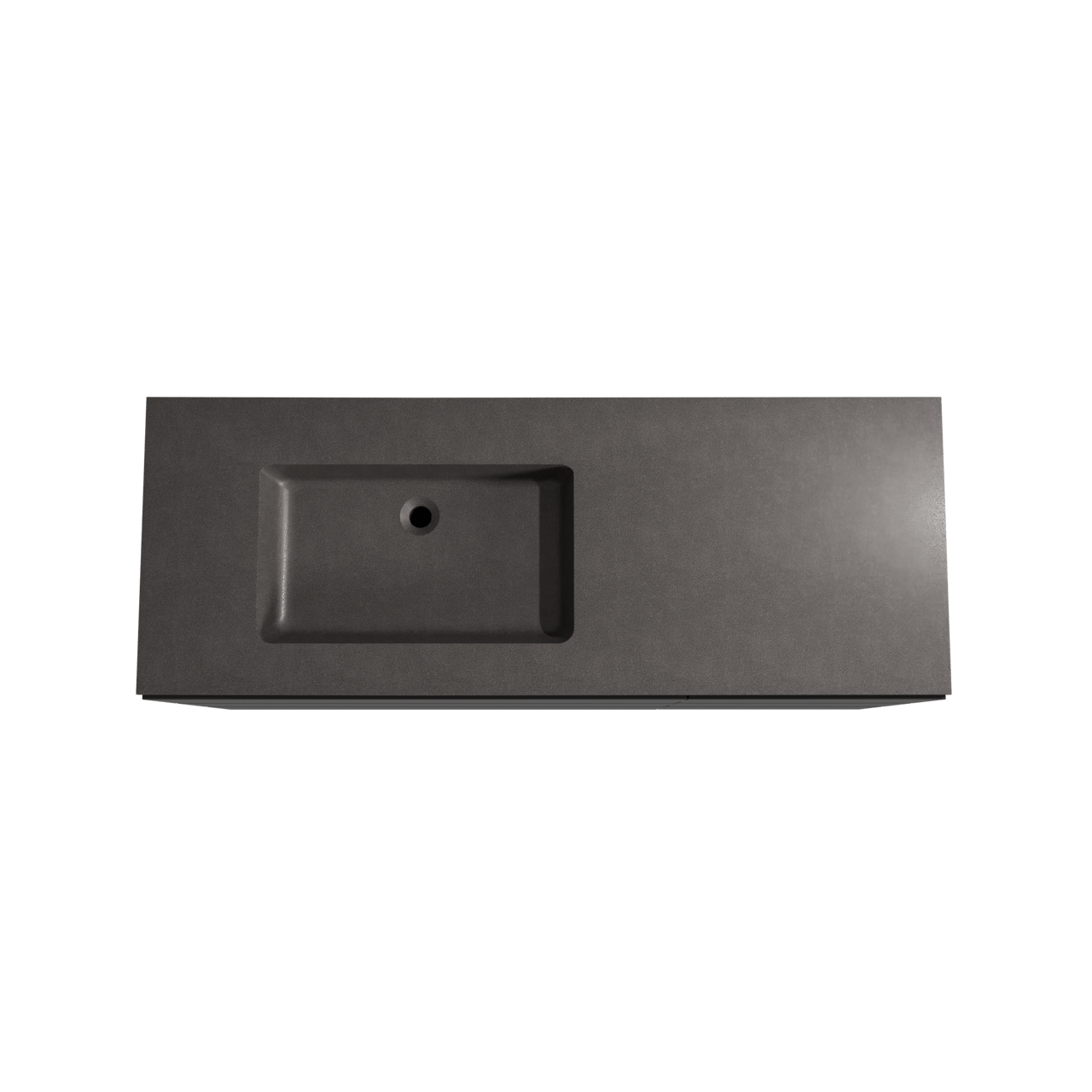 Storke Edge staand badmeubel 140 x 52 cm mat zwart met Scuro asymmetrisch linkse wastafel in kwarts mat zwart