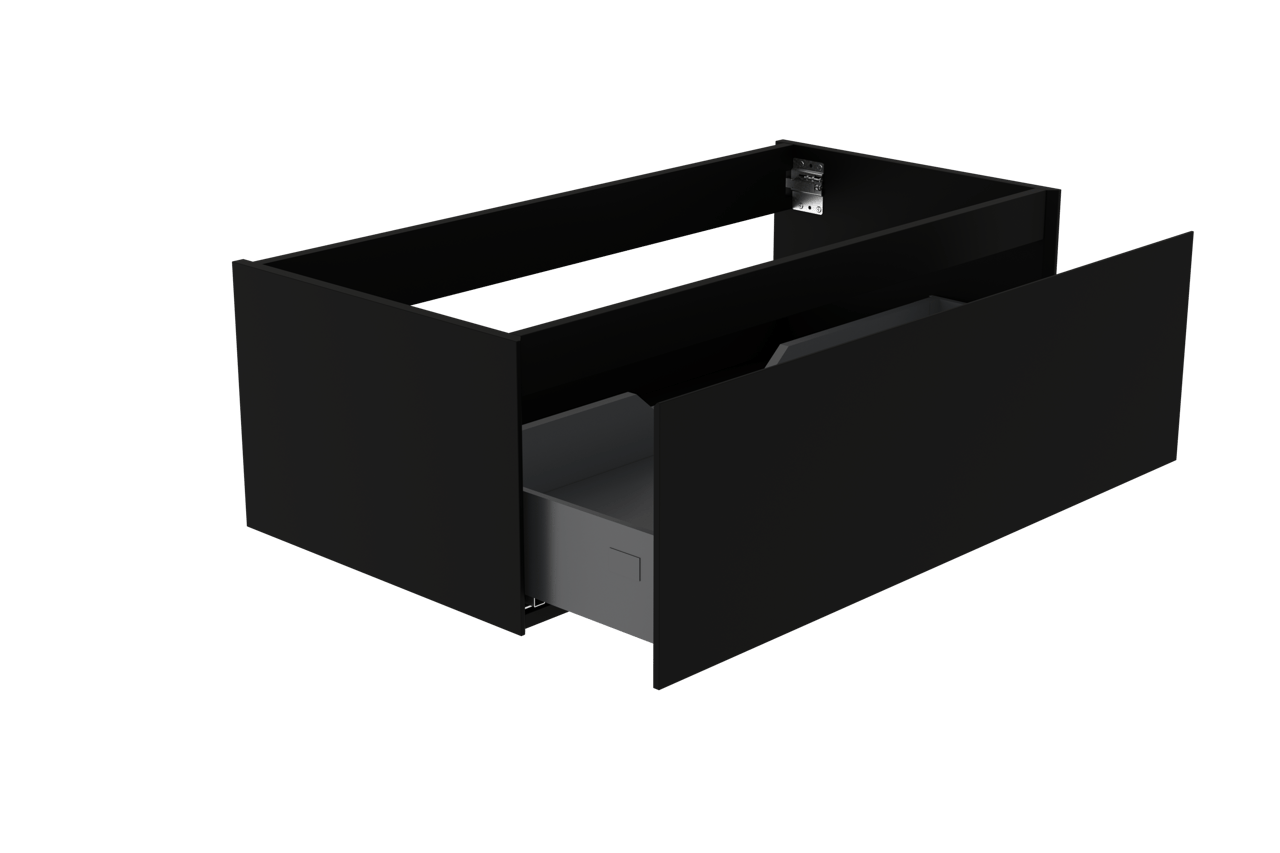 Storke Edge zwevende wastafelonderkast 105 x 52 cm mat zwart 1 lade