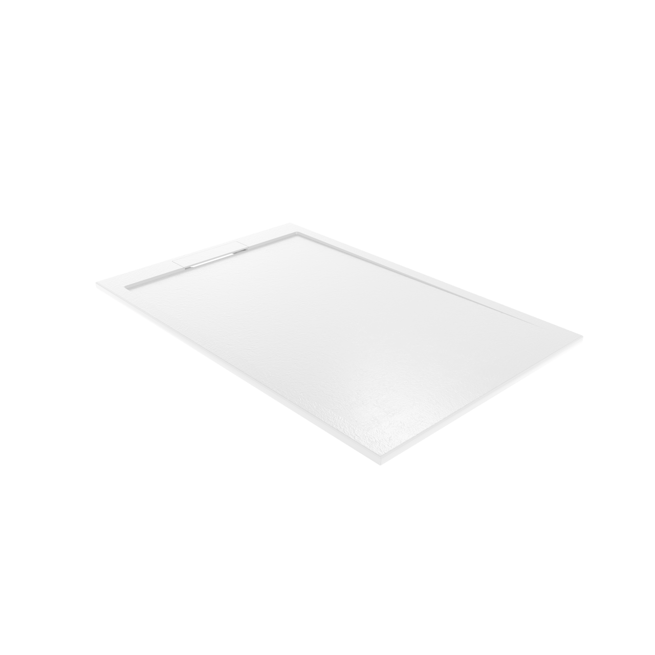 Balmani Indus receveur de douche 140 x 90 cm marbre composite blanc mat texture ardoise