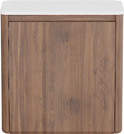 Balmani Fara meuble wc suspendu 45 x 22 cm noyer américain avec Fara Stretto tablette en Solid Surface blanc mat