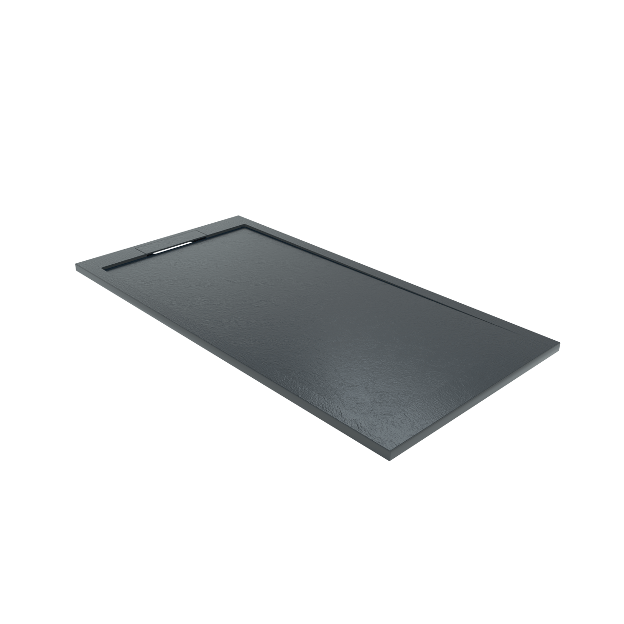 Balmani Indus douchebak 160 x 80 cm composietmarmer grafietgrijs leisteenstructuur