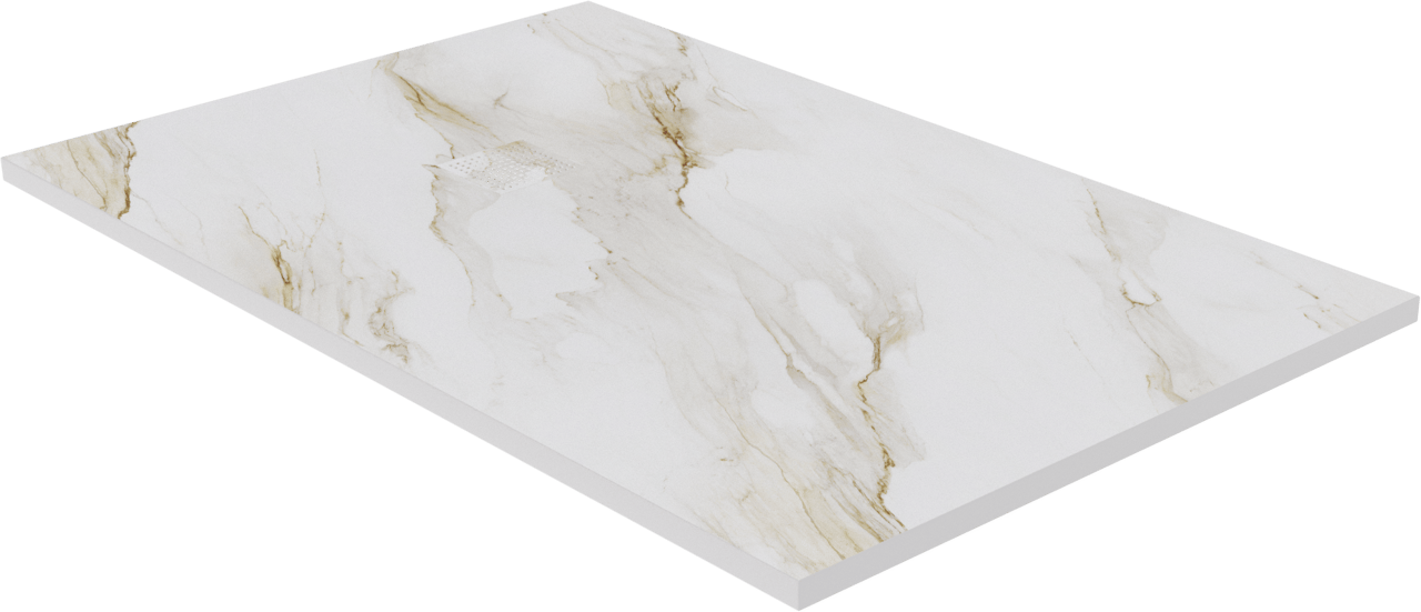 Luca Varess Suite receveur de douche 140 x 90 cm marbre composite Marble Gold 