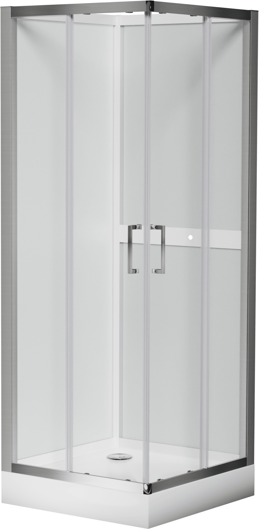 Luca Varess Talan complete douchecabine met schuifdeuren 80 x 80 cm helder glas mat chroom profiel