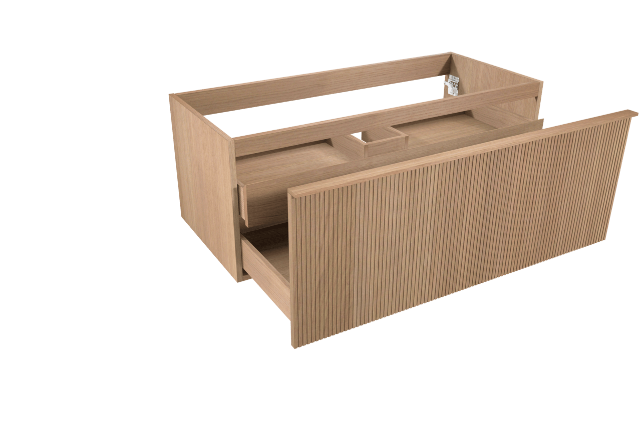Balmani Forma zwevende wastafelonderkast 120 x 55 cm natuur eik 2 lades vert. sym. groef