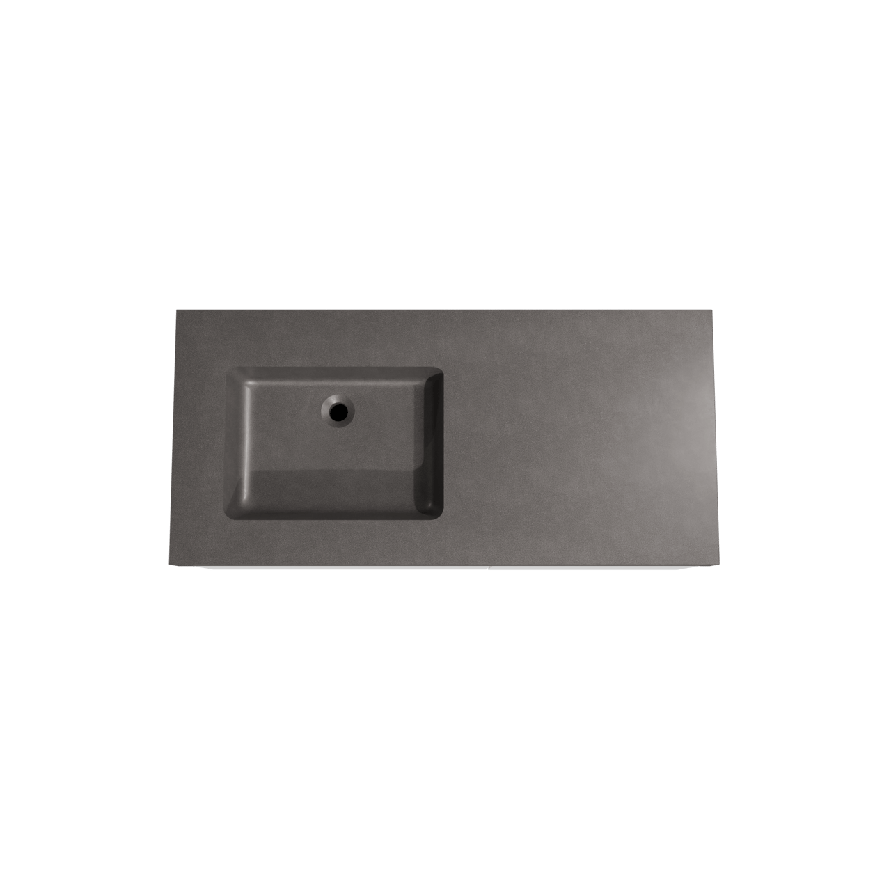 Storke Edge zwevend badkamermeubel 110 x 52 cm mat wit met Scuro High asymmetrisch linkse wastafel in kwarts mat zwart