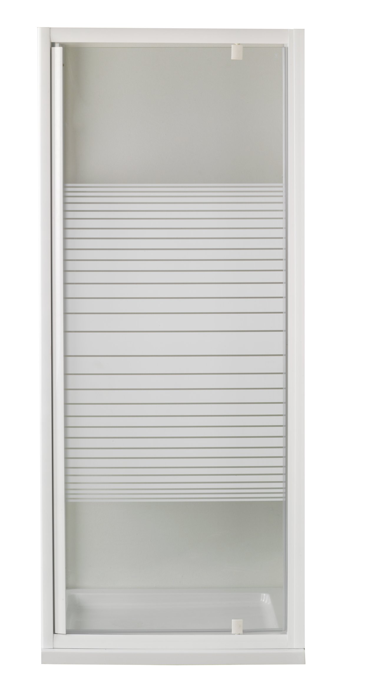 Linie Tarifa porte pivotante 90 x 185 cm verre transparent profil blanc brillant