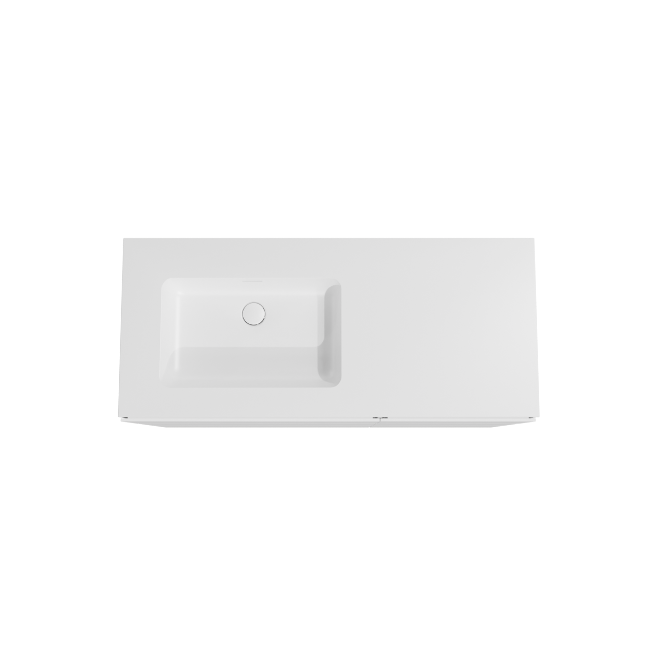 Storke Edge meuble salle de bains à poser 120 x 52 cm blanc mat avec Mata plan vasque asymétrique à gauche en solid surface blanc mat