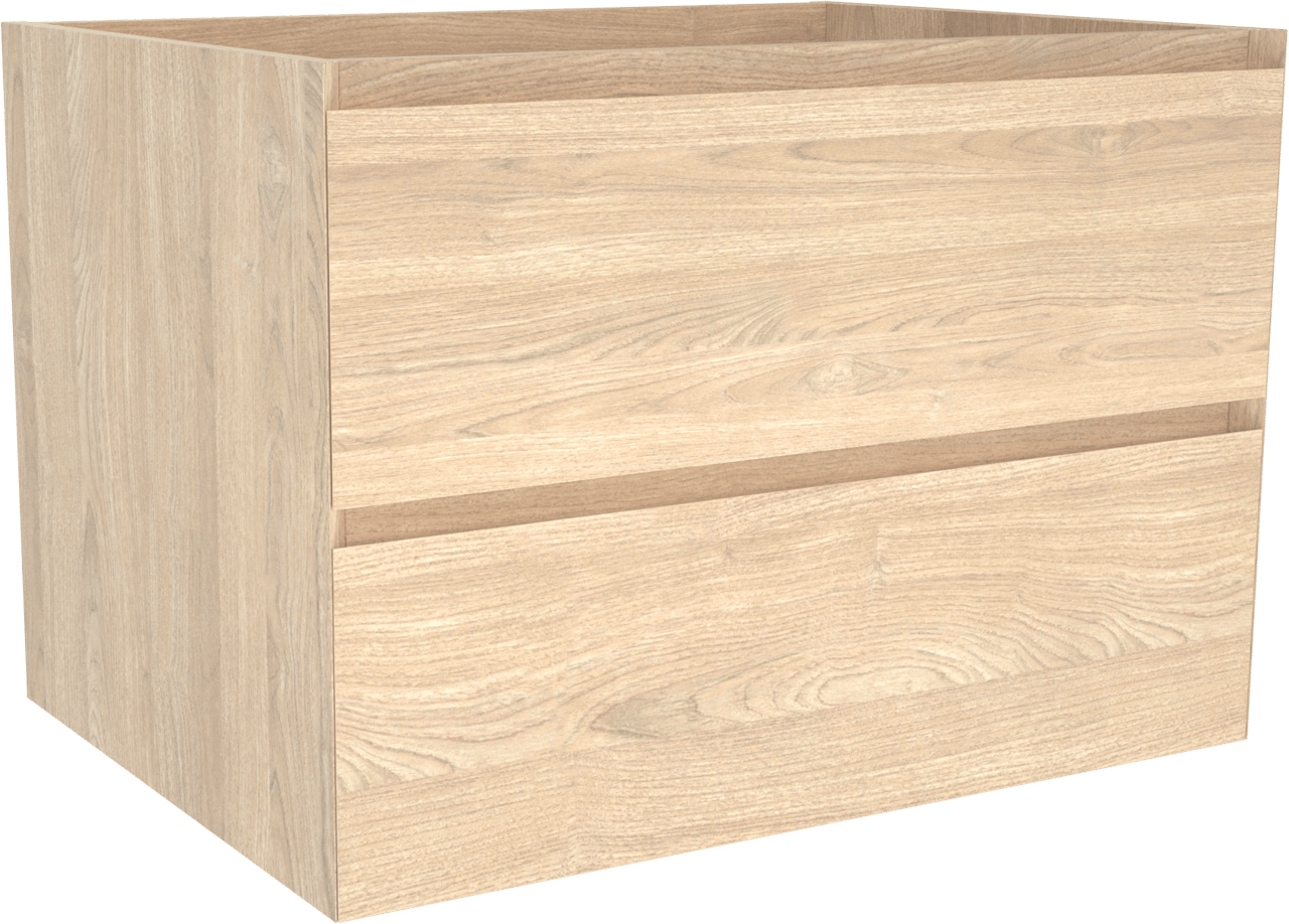 Balmani Mitra zwevende wastafelonderkast 75 x 55 cm fineer natuur eik 2 lades