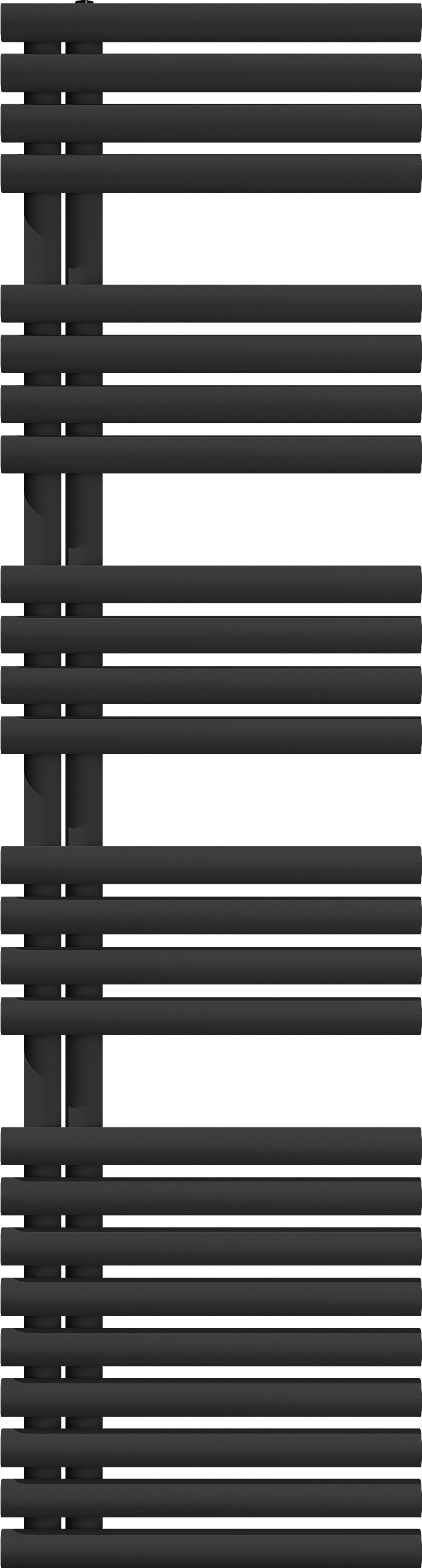 Vipera Avila enkele handdoekradiator 50 x 187 cm centrale verwarming mat zwart middenaansluiting 1204W