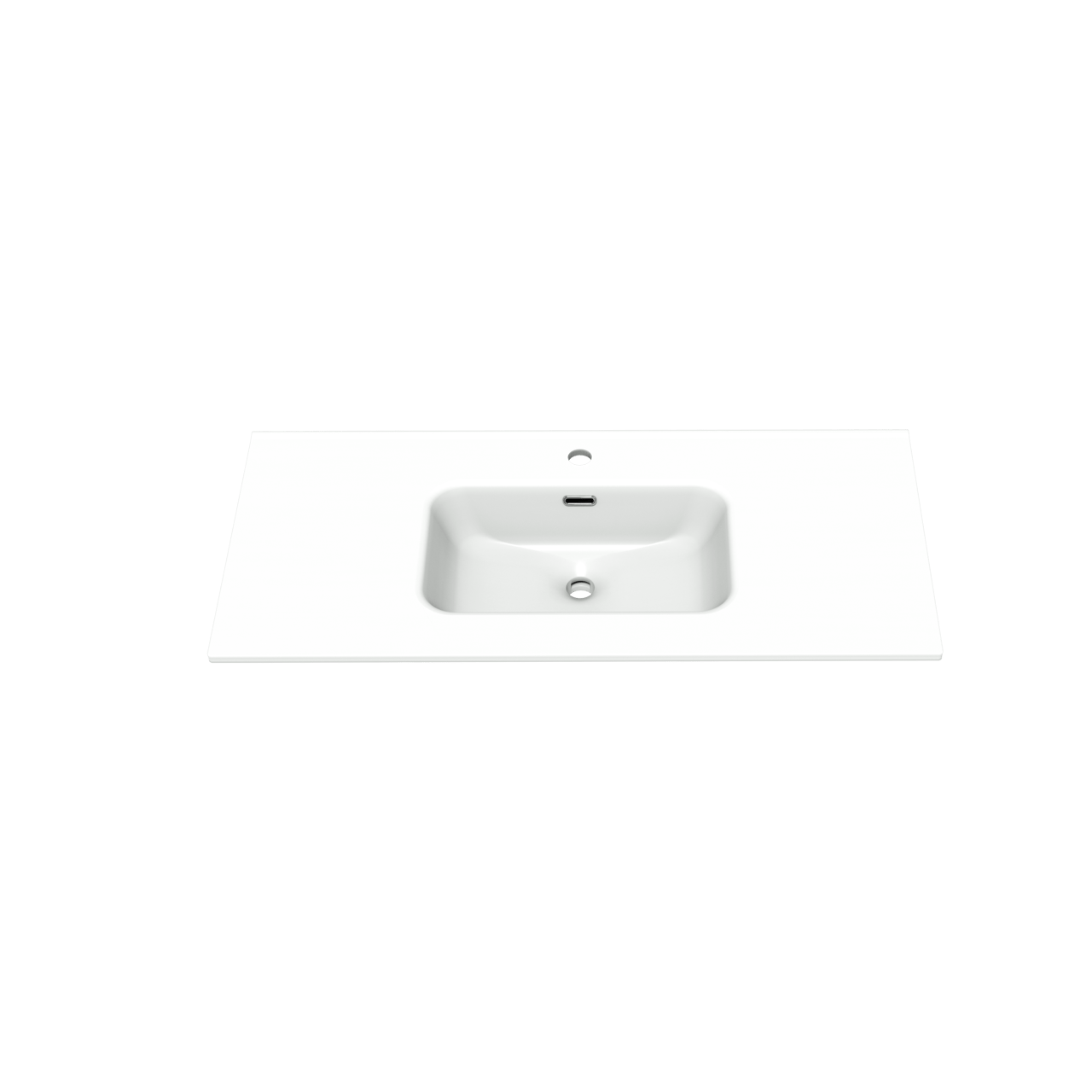 Linie Baro vasque simple porcelaine blanc mat 100 x 46 cm