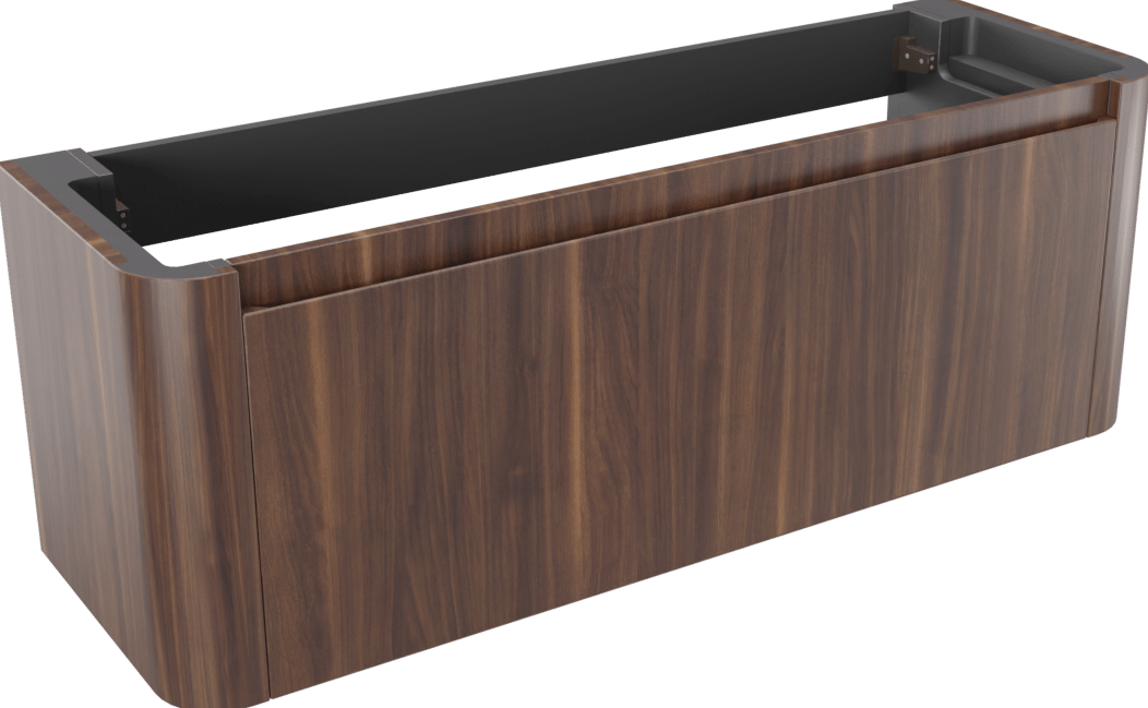 Storke Soft zwevende wastafelonderkast 140 x 46 cm Notelaar 2 lades