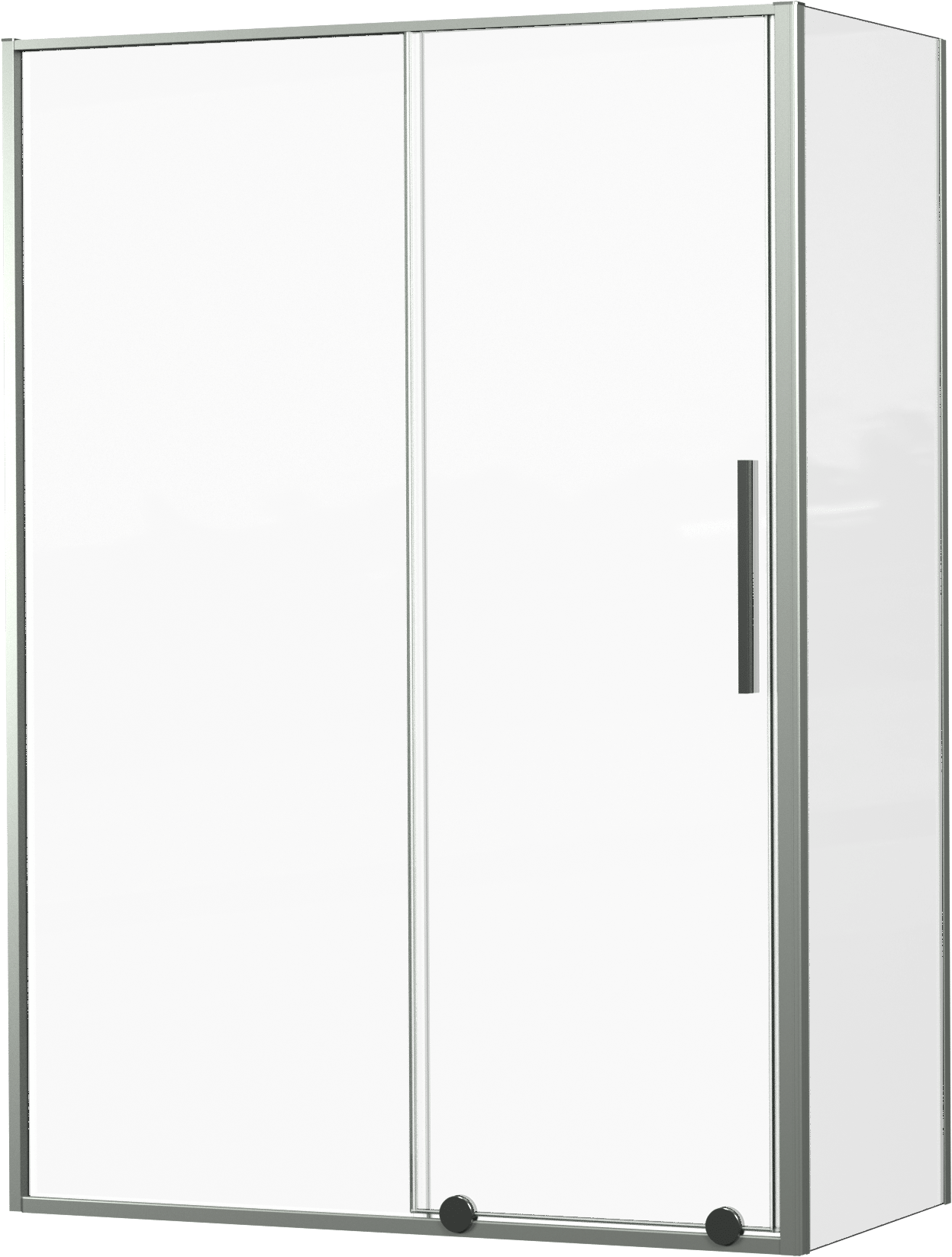 Luca Varess Morano paroi de douche avec porte coulissante et paroi latérale fixe 140 x 70 cm verre transparent profil chrome brillant