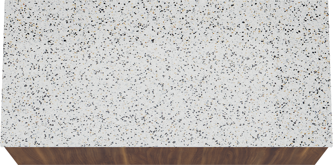 Balmani Sfera by Lucida meuble salle de bains suspendu 120 x 55 cm noyer américain avec Stretto tablette simple ou double en blanc/noir mat terrazzo