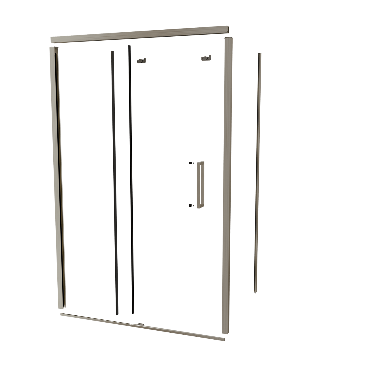 Balmani Senses Design 140 cm Links Profilset für Eckduschen mit Schiebetür Brushed CoolMetal
