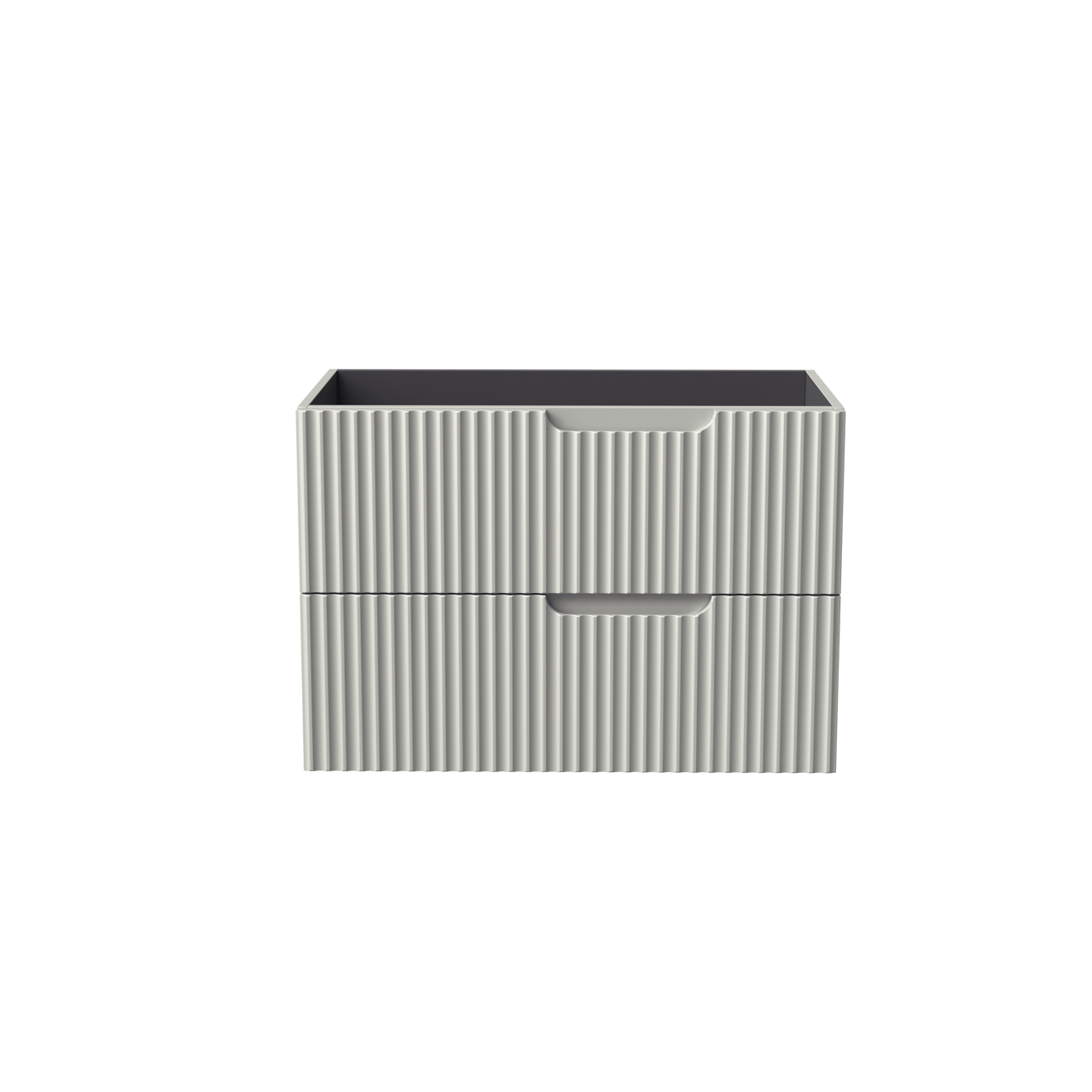 Linie Ribbo meuble sous-lavabo suspendu 80 x 46 cm Greige 2 tiroirs
