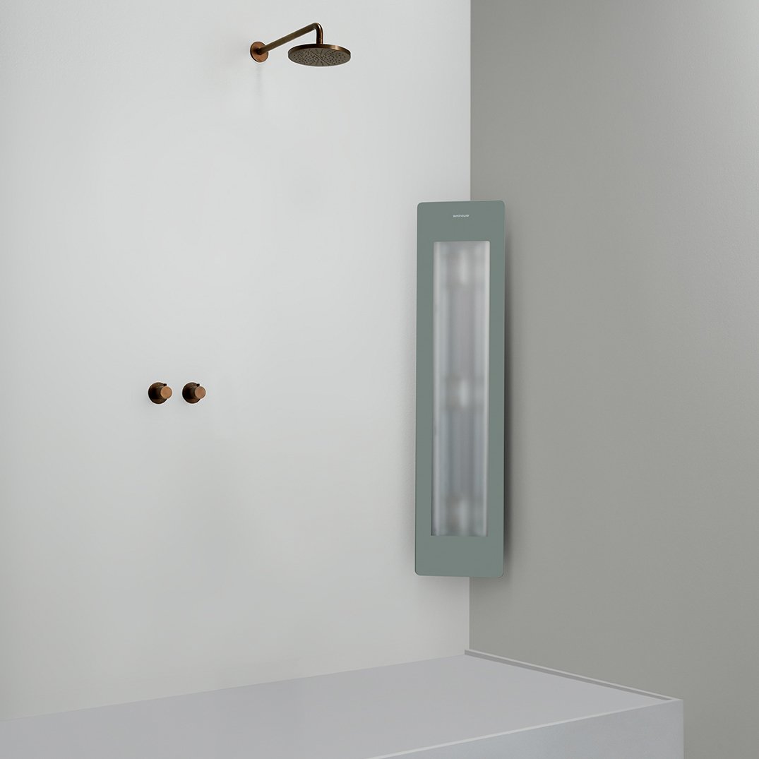Sunshower One M d'angle en saillie en organic grey avec lumière infrarouge