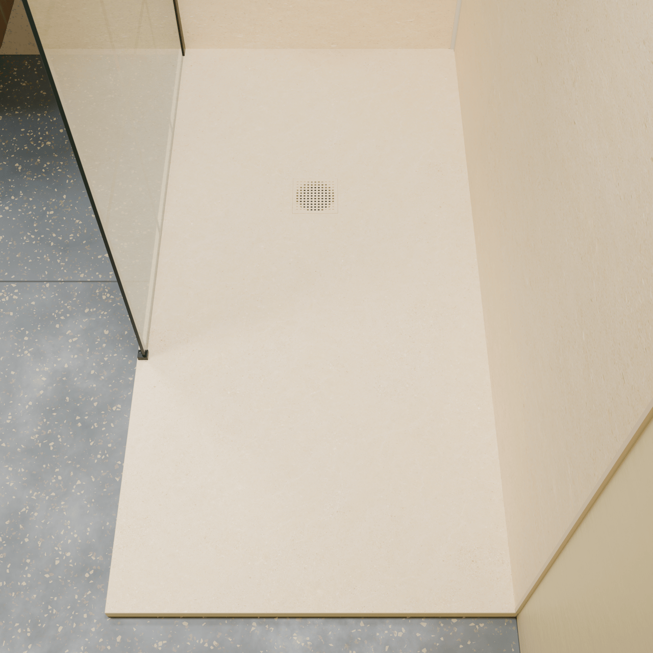 Luca Varess Suite douchebak 180 x 90 cm composietmarmer Dizzy Cream 