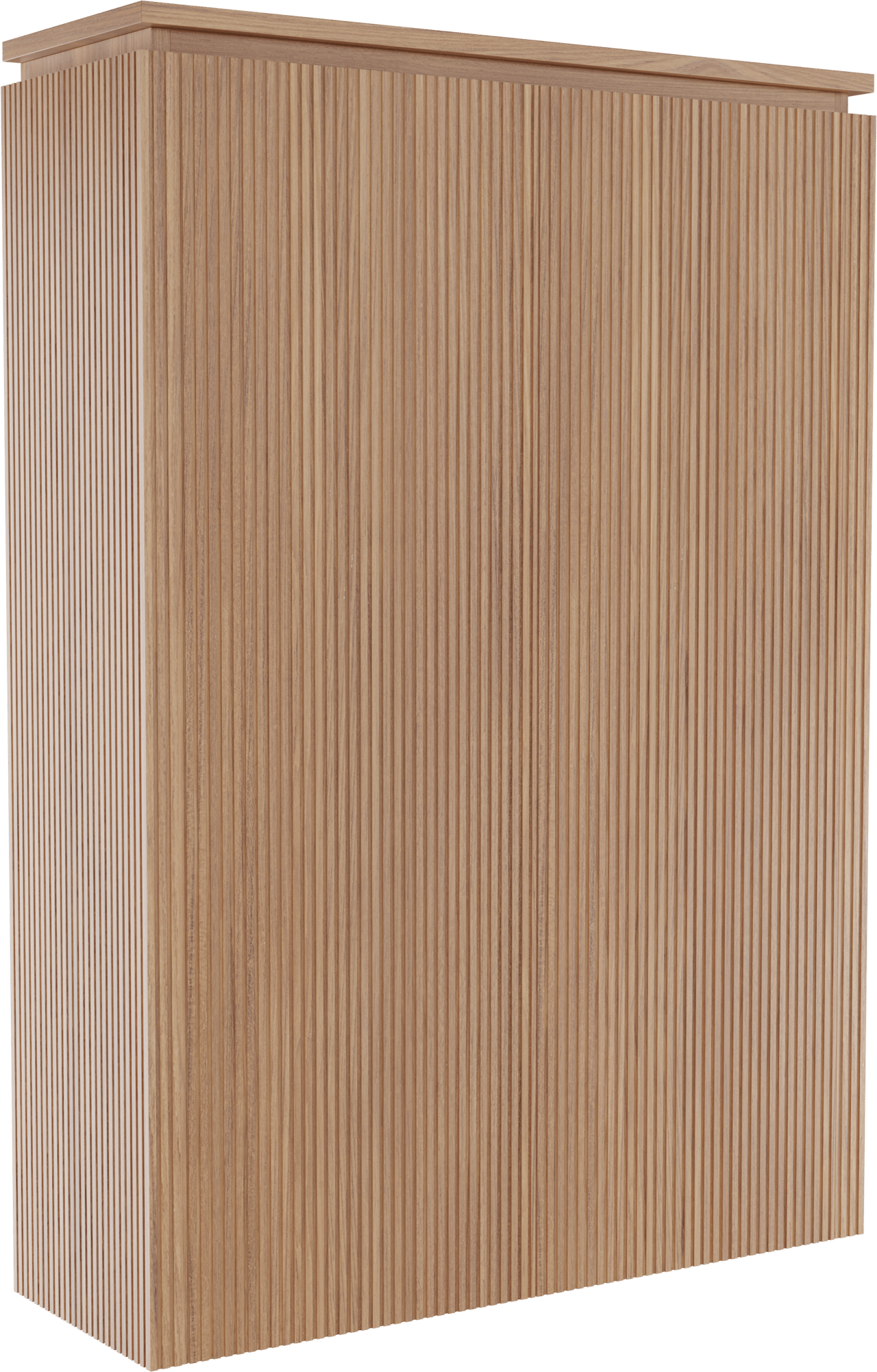 Balmani Eclips Ribs zwevende kolomkast Teakhout 90 x 32 x 130 cm vert. sym. groef