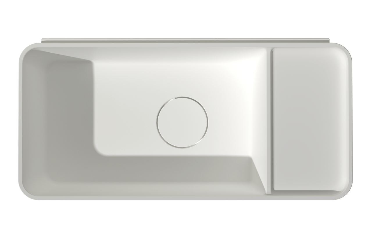 Balmani Riva Handwaschbecken: Solid Surface, Weiß Matt 45 x 22 cm