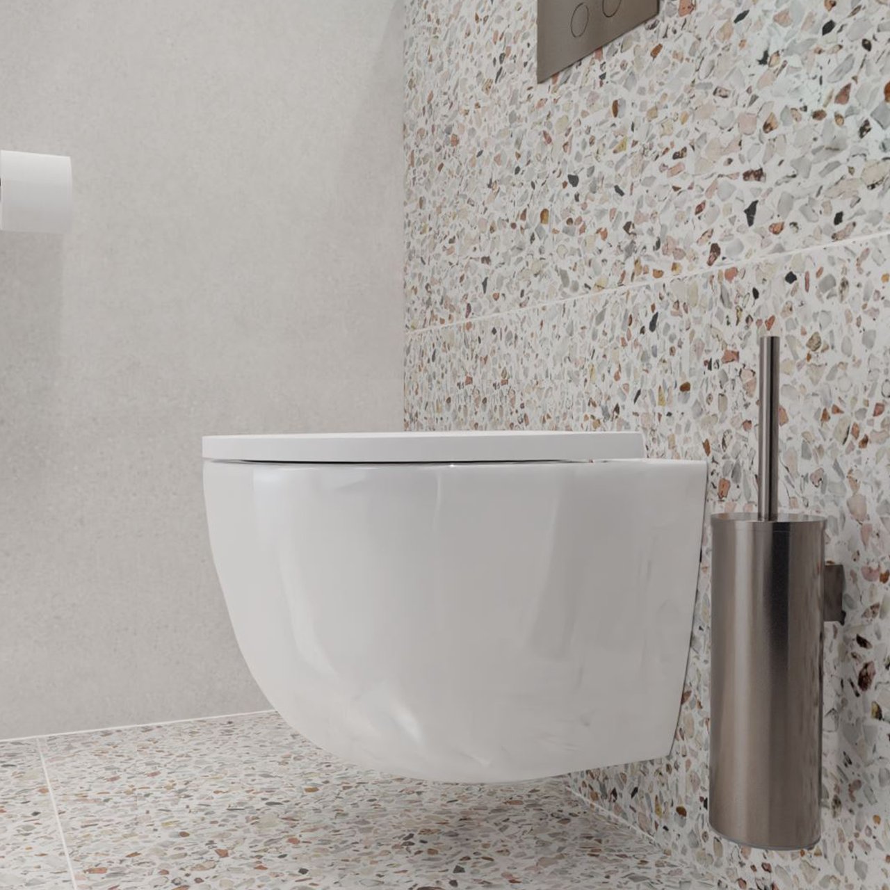Luca Varess Moreno hangtoilet Glanzend Wit randloos compact