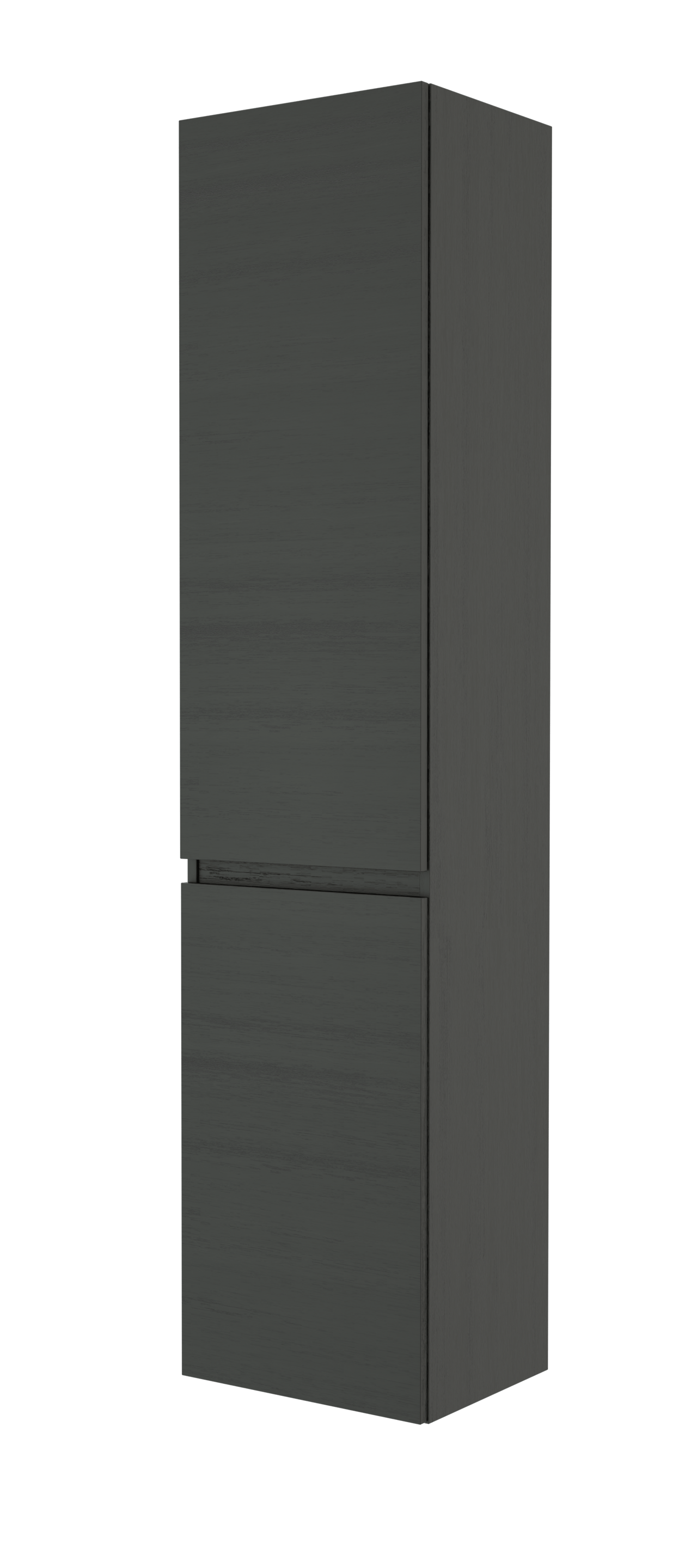 Balmani Lucida Badhochschrank: Stehend, rechts, Eiche Schwarz, 45 x 35 x 195 cm
