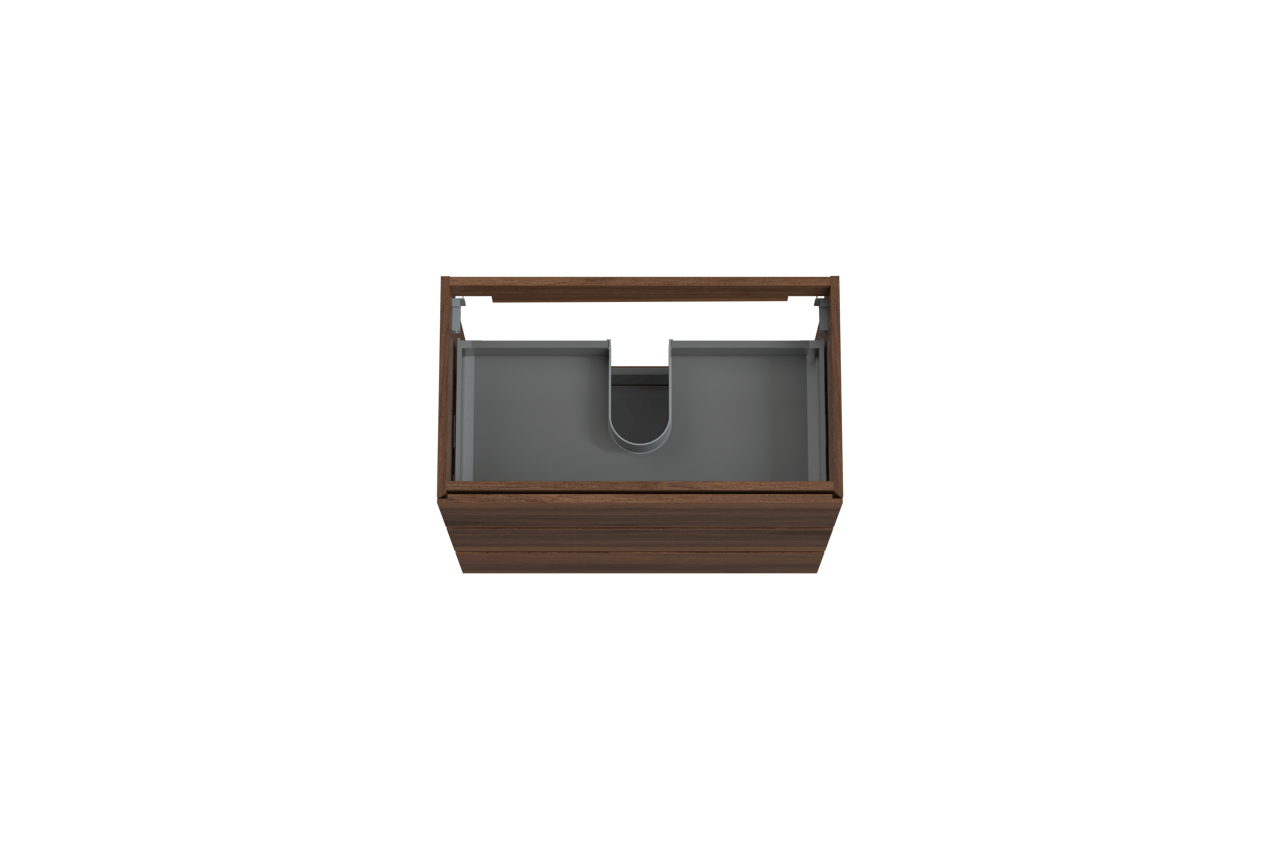 Storke Edge stehender Waschbeckenunterschrank: 80 x 46 cm, Nussbaum, 3 Schubladen