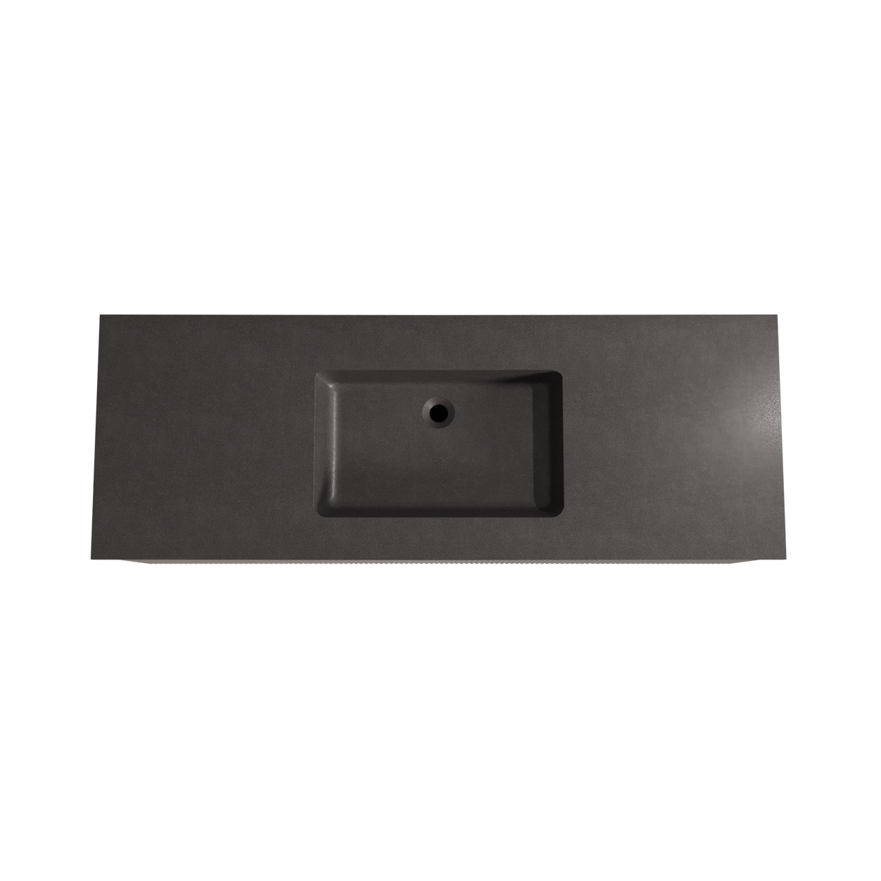 Storke Ribs zwevend badmeubel 145 x 52 cm notenhout met Scuro enkele wastafel in kwarts mat zwart, Verticale symmetrische rechte ribbel