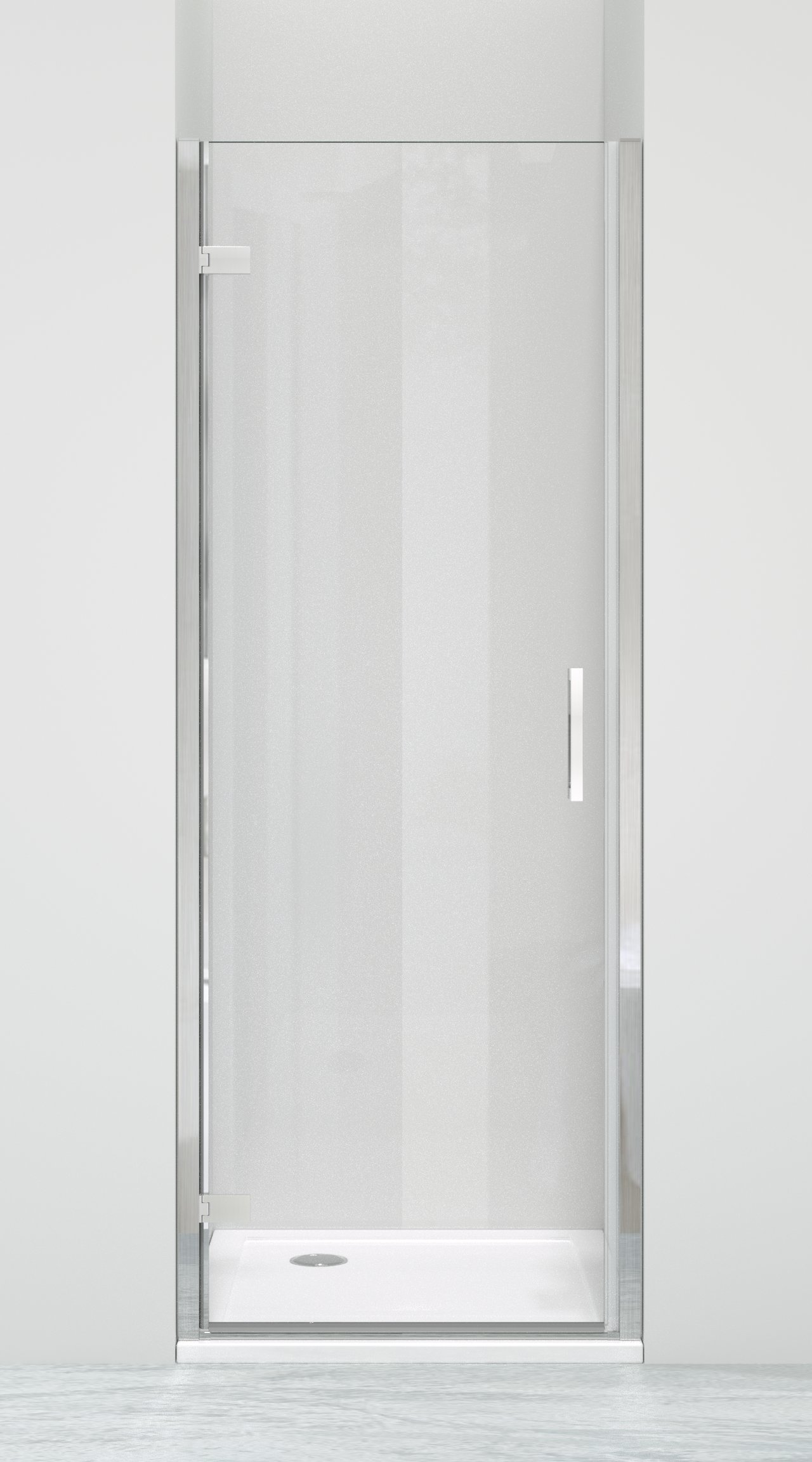 Luca Varess Nona porte pivotante 80 x 200 cm verre transparent profil chrome brillant
