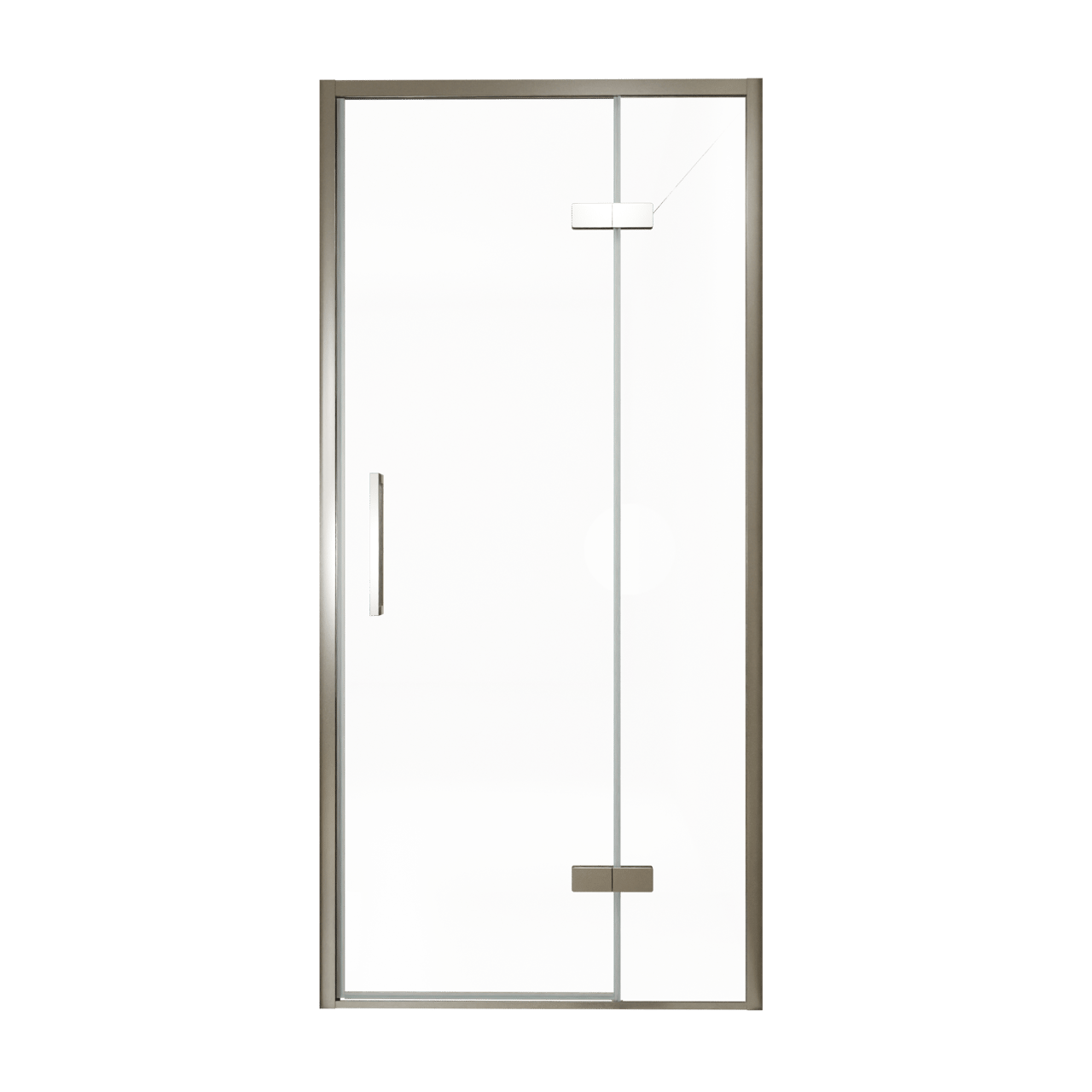 Balmani Senses Design Dusche Drehtür, Rechts, 100 cm x 210 cm, Klarglas, Profil Brushed GunMetal