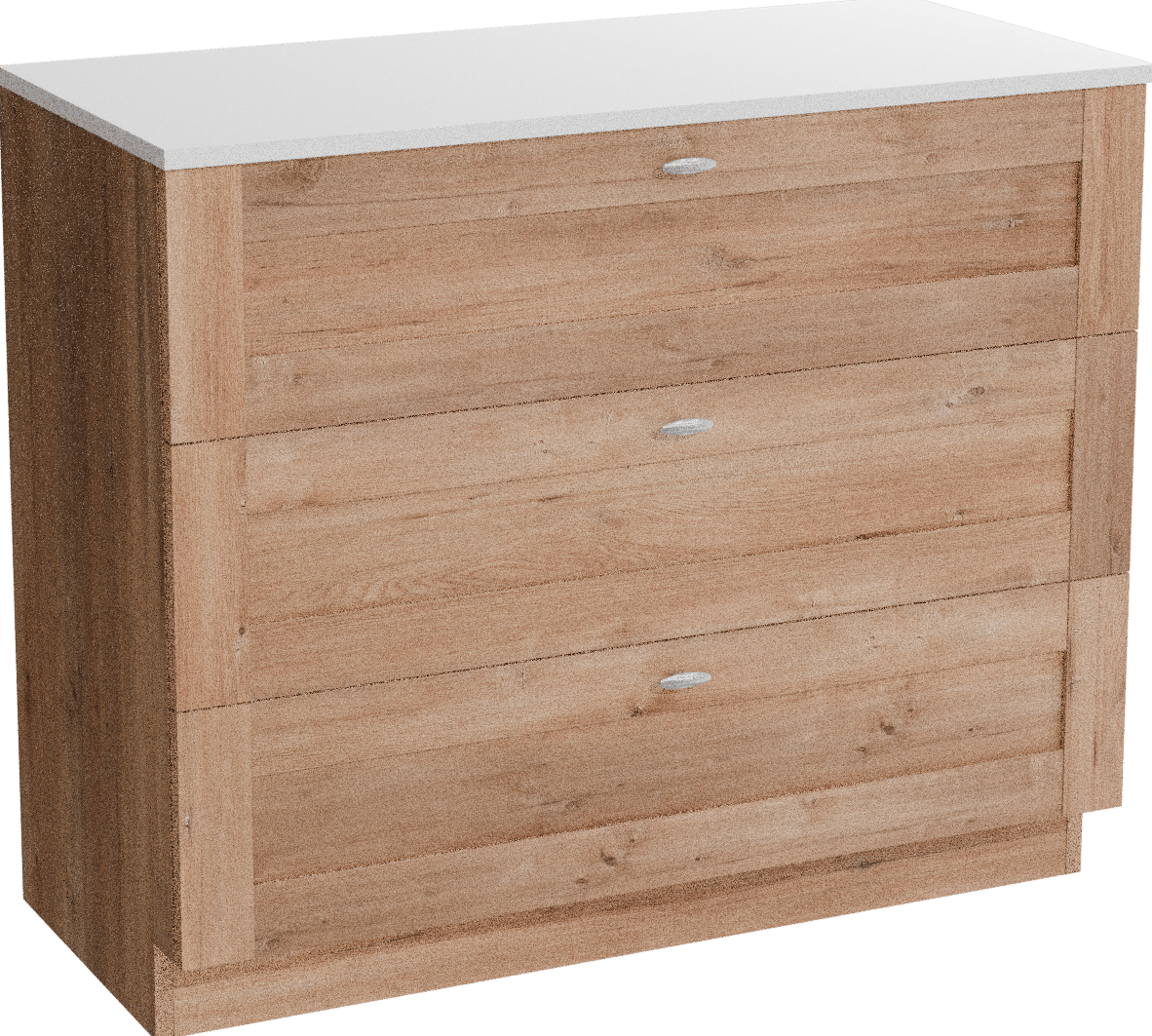 Linie Classo staand badkamermeubel 100 x 46 cm natuur eik met Lado enkel of dubbel tablet in composietmarmer mat wit